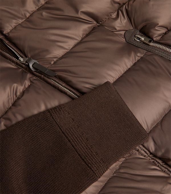 Tom Ford o1w1db10824 Padded-Front Zip-Up Jacket in Dark Brown Size US L / EU 52-54 / 3 - 5 Thumbnail
