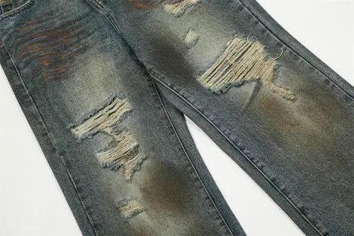 VIBE Men's heavy duty punk distressed jeans y2k Size US 32 / EU 48 - 6 Thumbnail