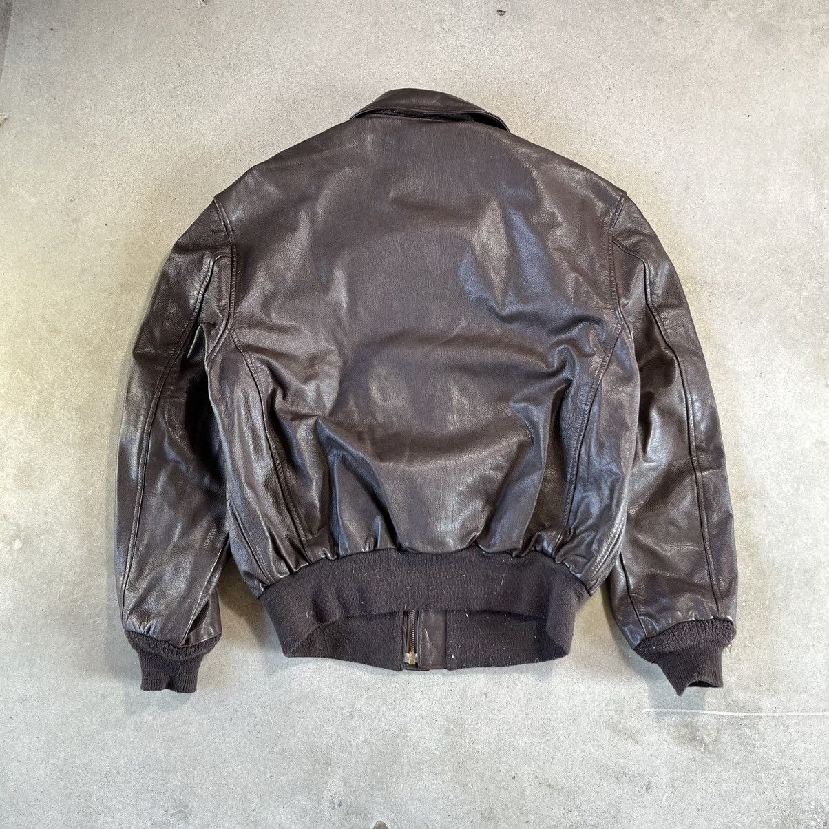 Leather × Vintage Vintage 90s Cooper A•2 airforce 100% goatskin leather jacket Size US L / EU 52-54 / 3 - 4 Thumbnail