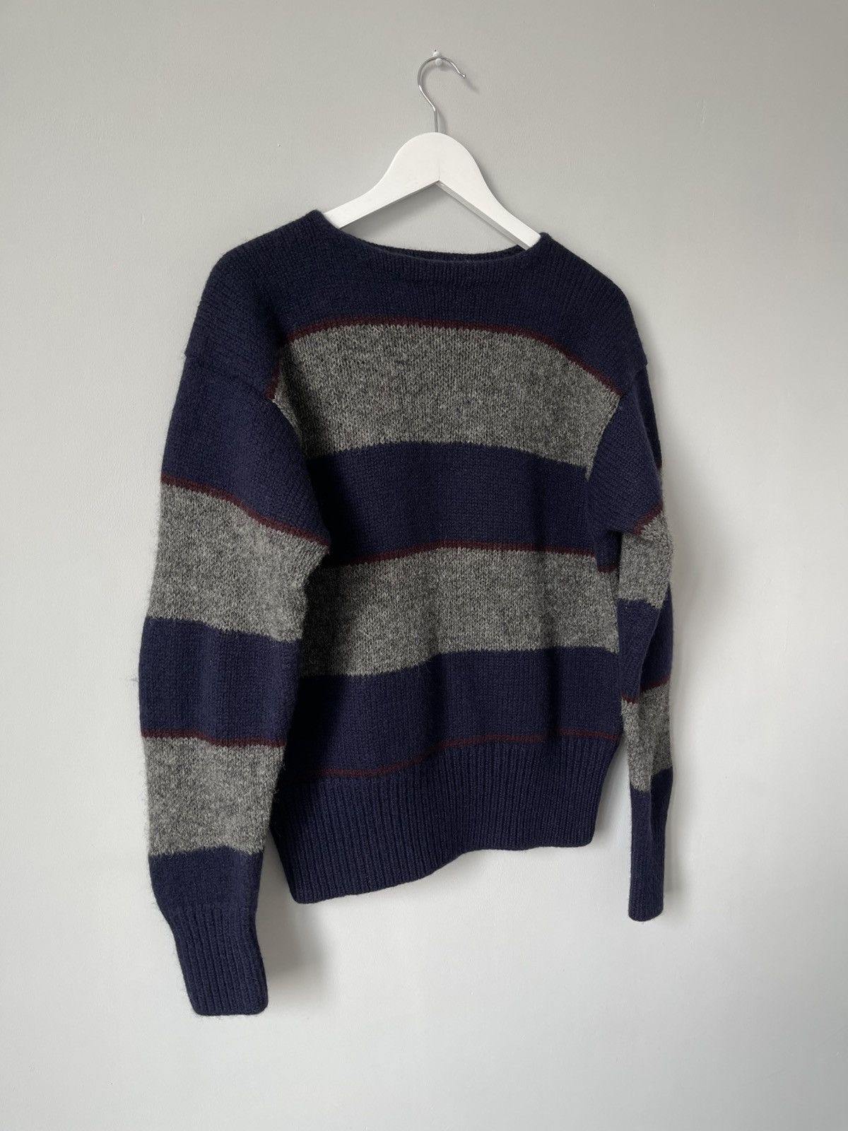 Polo Ralph Lauren 90's Polo Ralph Lauren Striped Cable Knitted Wool Sweater Size US M / EU 48-50 / 2 - 3 Thumbnail