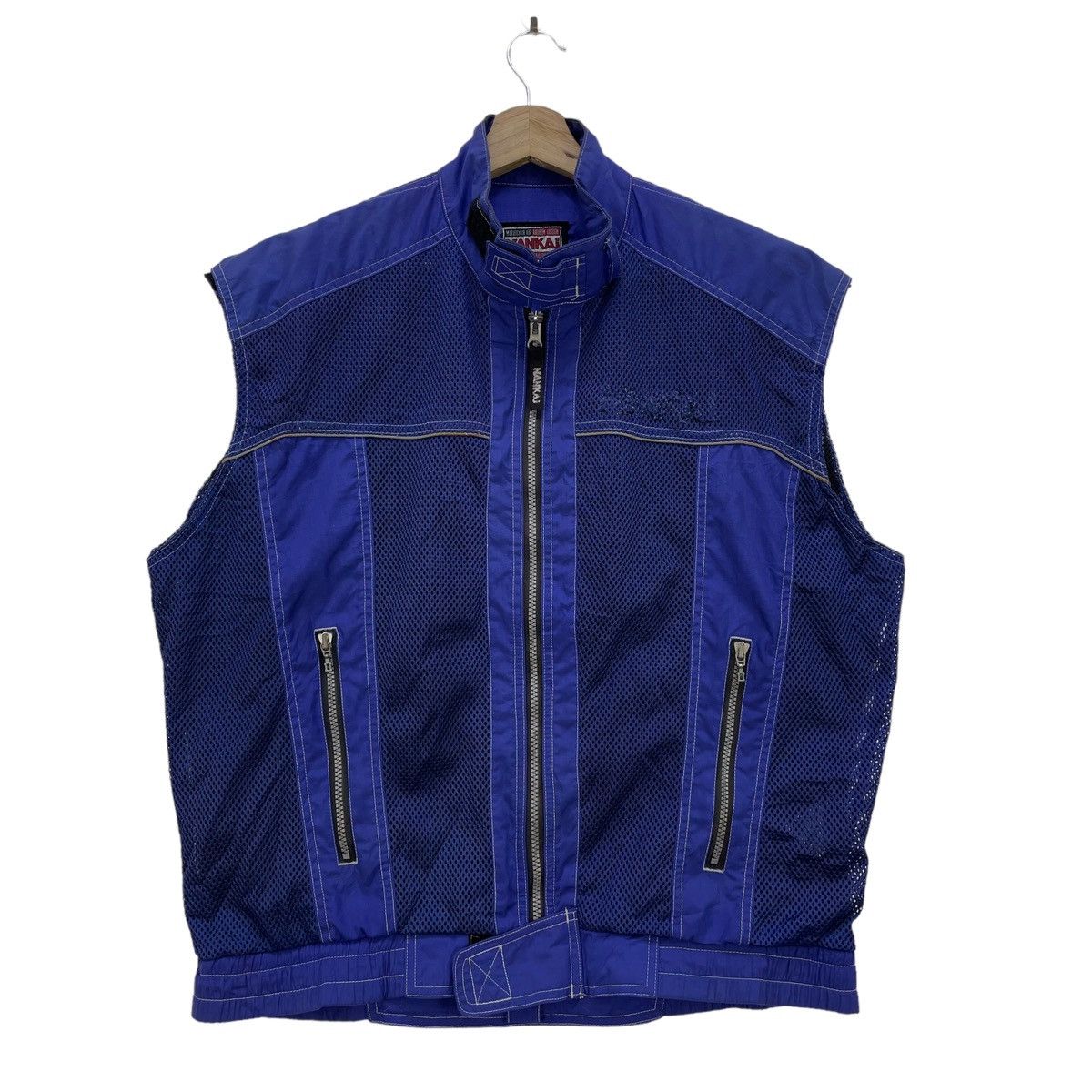 image of Gear For Sports x Hein Gericke Nankai Japanese Motorcycle Brand Vest Net Jacket in Blue Purple (Siz