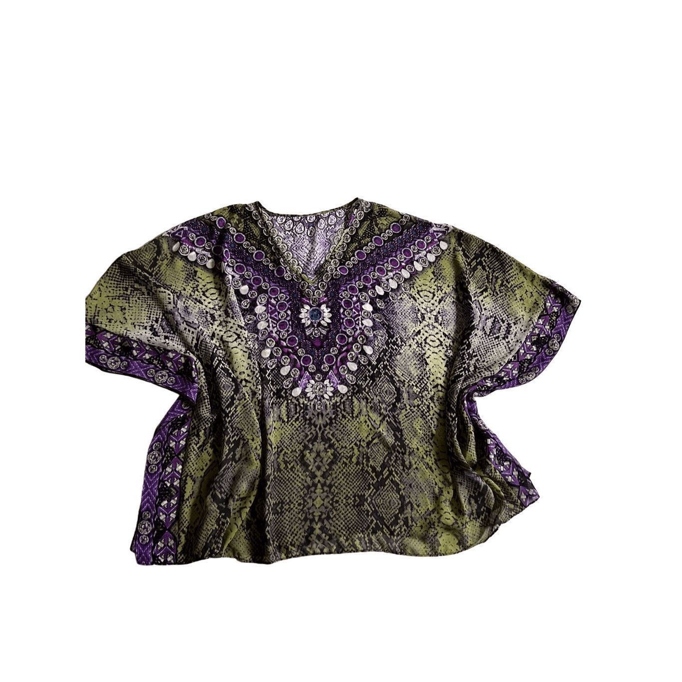 Other Wearable Art Floral tunic blouse Top 1x Size XL / US 12-14 / IT 48-50 - 1 Thumbnail