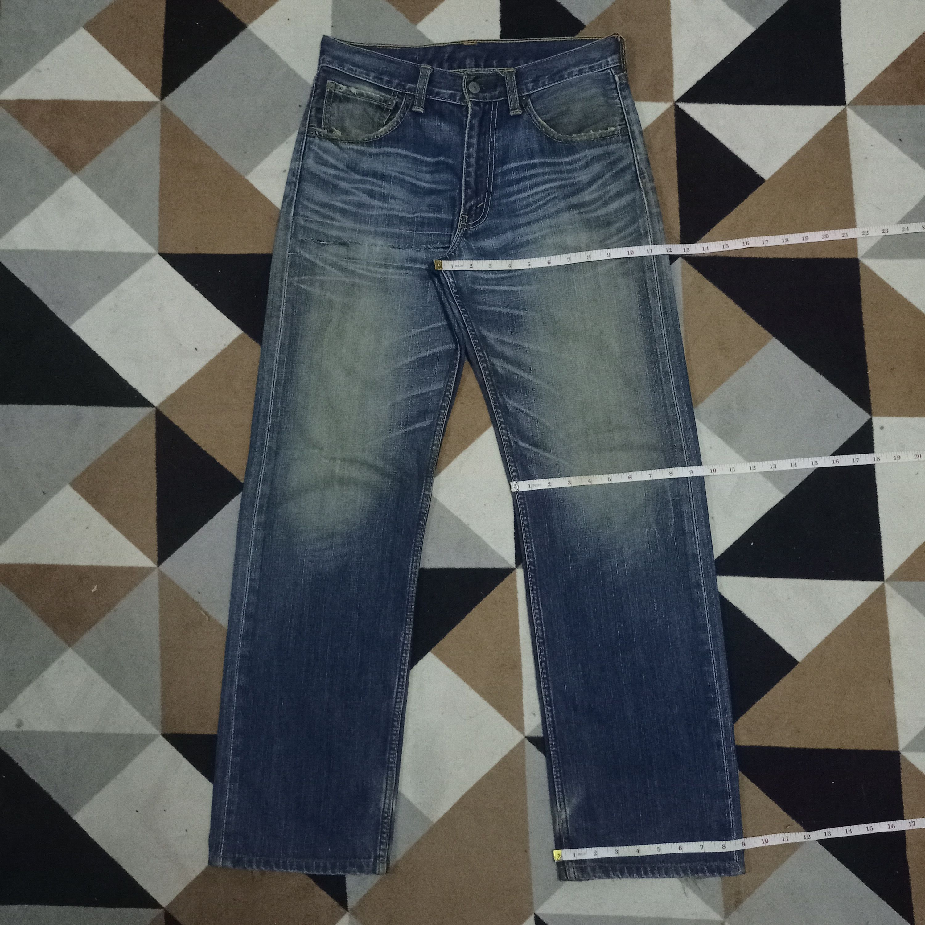 Levi's × Levi's Vintage Clothing Vintage 90s Levis 703 Blue Wash Distressed Baggy Jeans Size US 31 - 11 Thumbnail