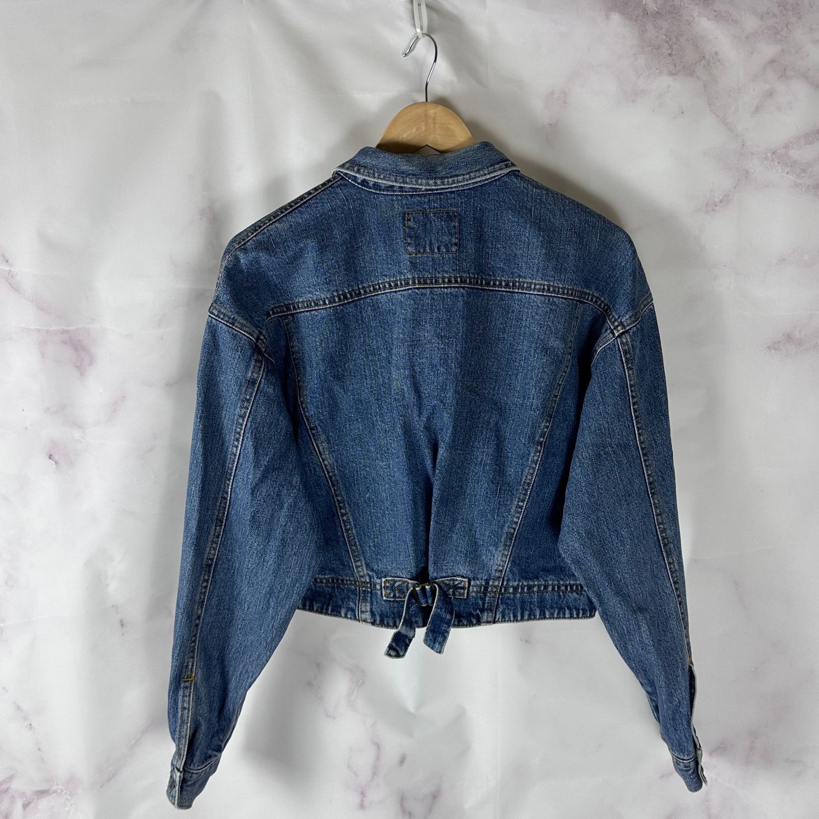 Japanese Brand Pony Express French Blue Cropped Denim Jacket Size S / US 4 / IT 40 - 4 Thumbnail