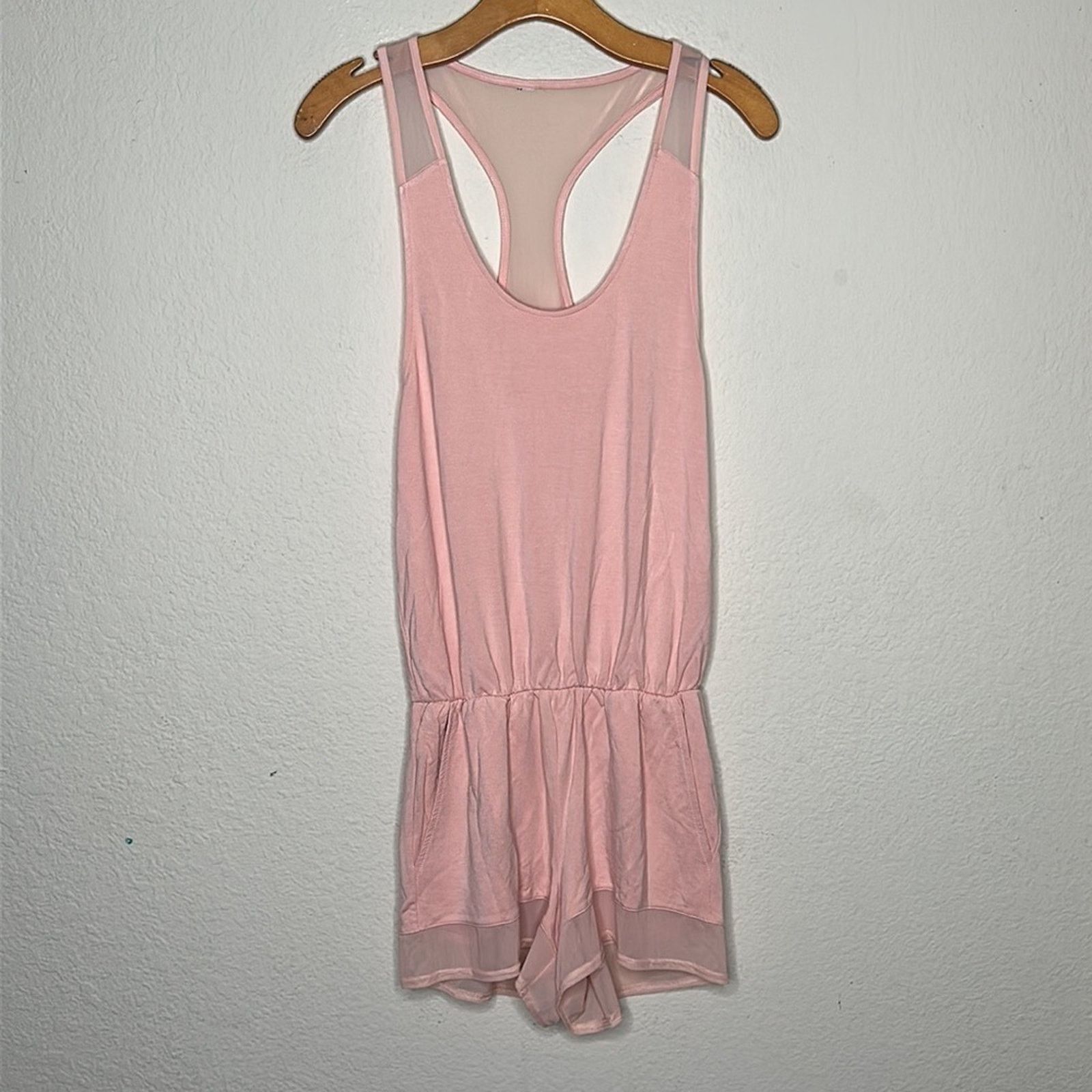 Alo Yoga Revolve Alo Yoga Tranquility Romper in Shell (Peach) Size L Size 31" - 8 Thumbnail