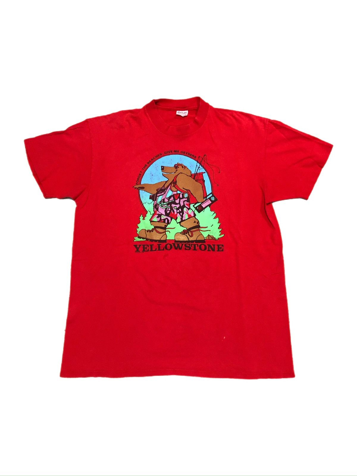 Vintage 90s Yellowstone National Park Tourist Tee Size US XL / EU 56 / 4 - 1 Thumbnail