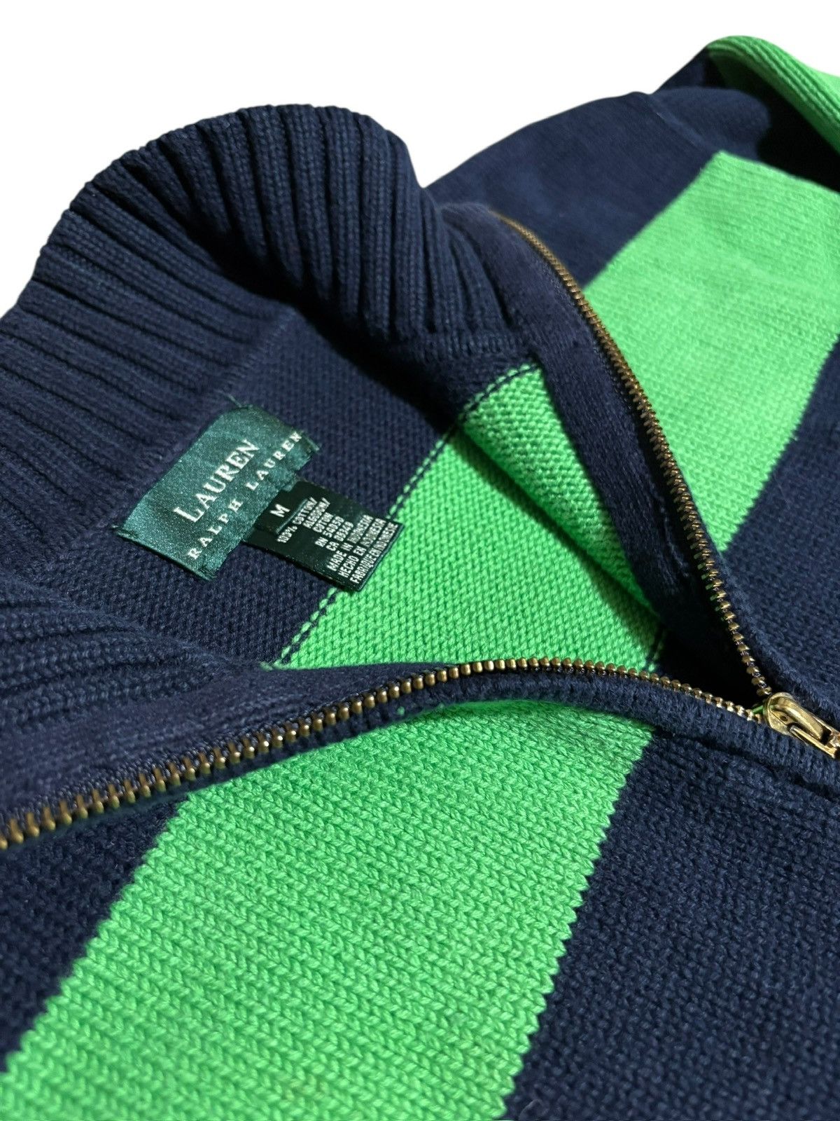 Ralph Lauren *VINTAGE*Ralph Lauren striped quarter-zip knit rugby sweater Size US M / EU 48-50 / 2 - 3 Thumbnail
