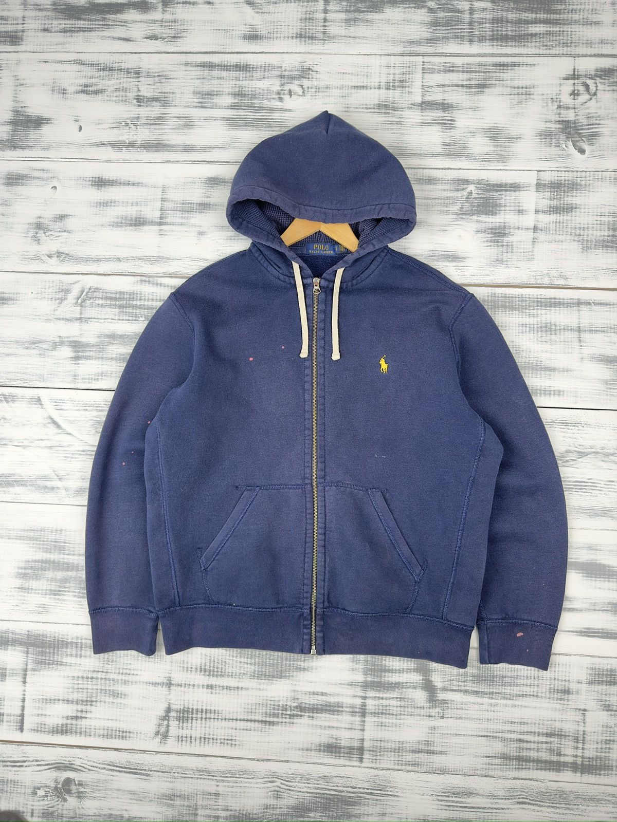 Vintage POLO RALPH LAUREN Full Zip Distressed Hoodie