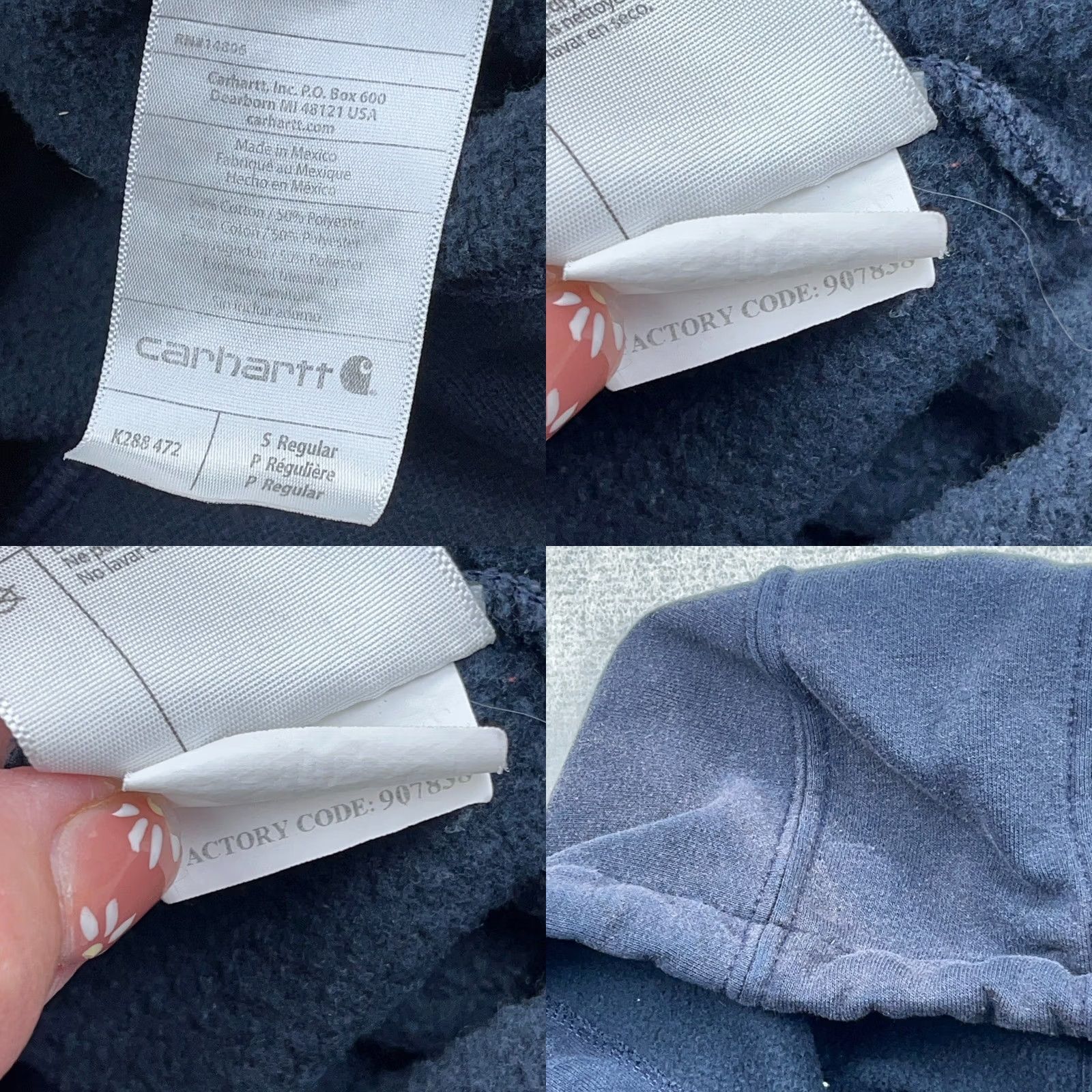 Carhartt Carhartt Hoodie Men Small Blue Loose Fit Sleeve Sweatshirt Sun Faded Vintage No N/A Size US S / EU 44-46 / 1 - 8 Thumbnail