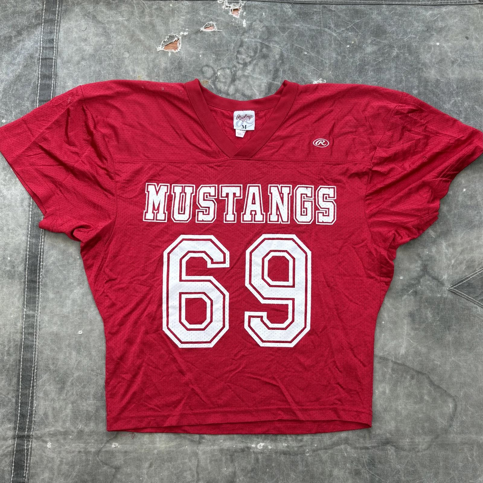 Vintage Vintage 90s Rawlings #69 Mustangs Grunge Football Jersey Size US M / EU 48-50 / 2 - 1 Thumbnail