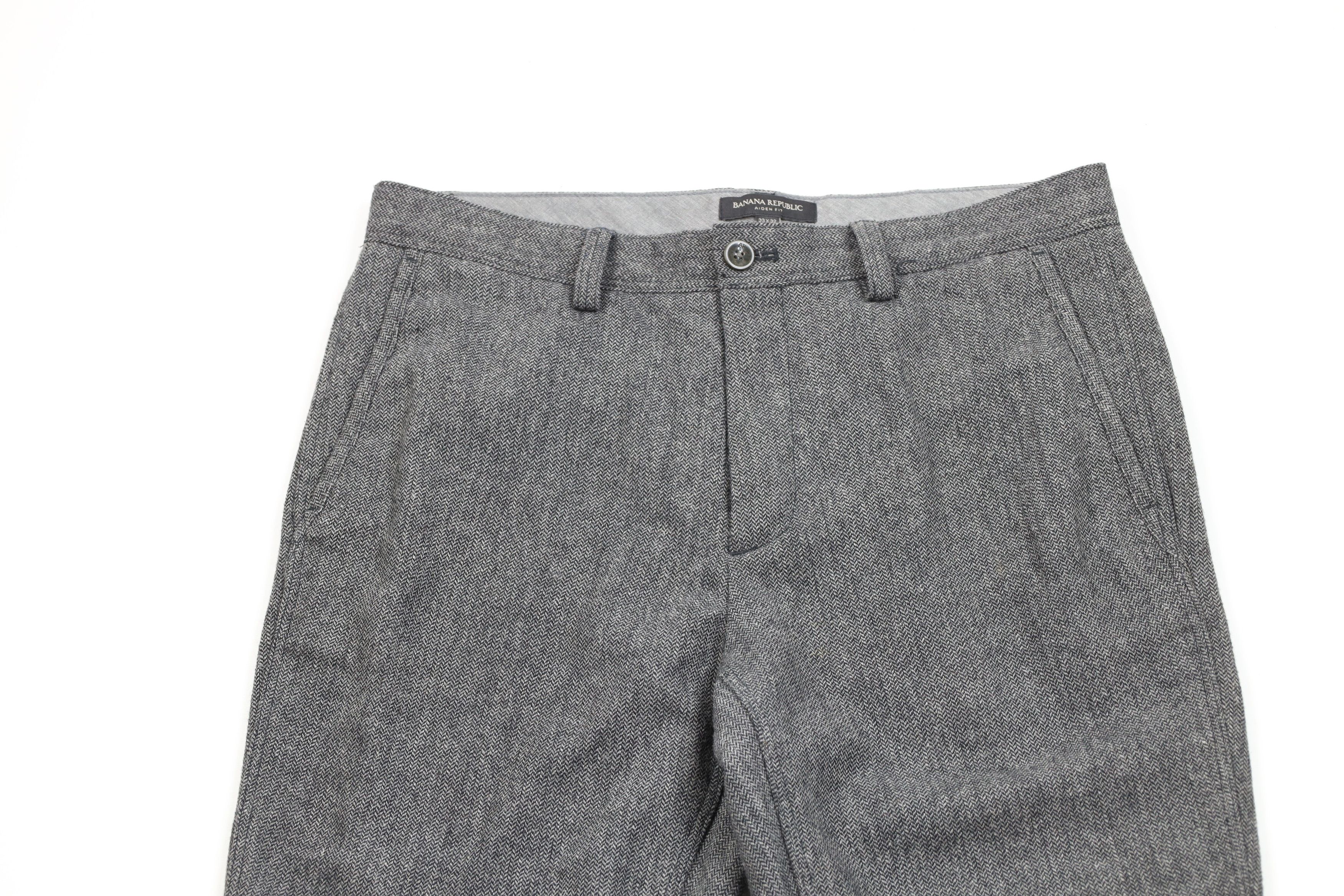Banana Republic × Vintage Banana Republic Wool Blend Herringbone Aiden Fit Chino Pants Size US 33 - 2 Thumbnail