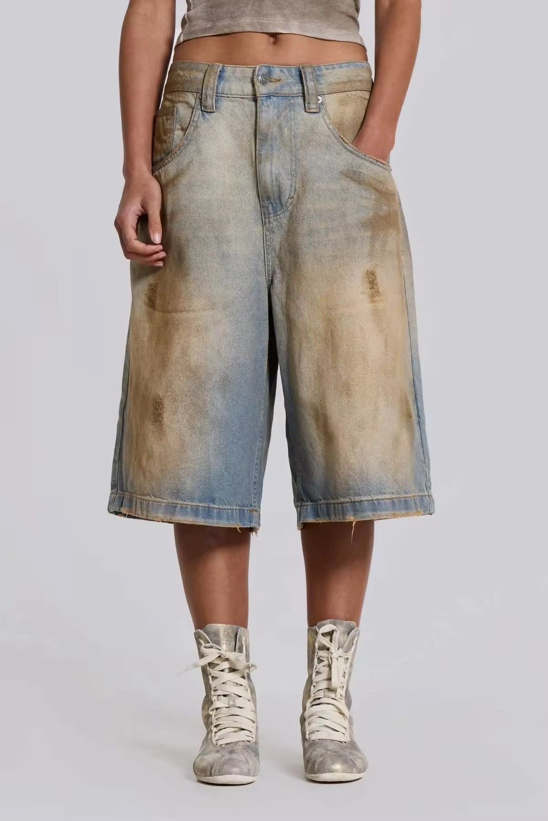 Design Vintage Retro Fashion Denim Shorts y2k