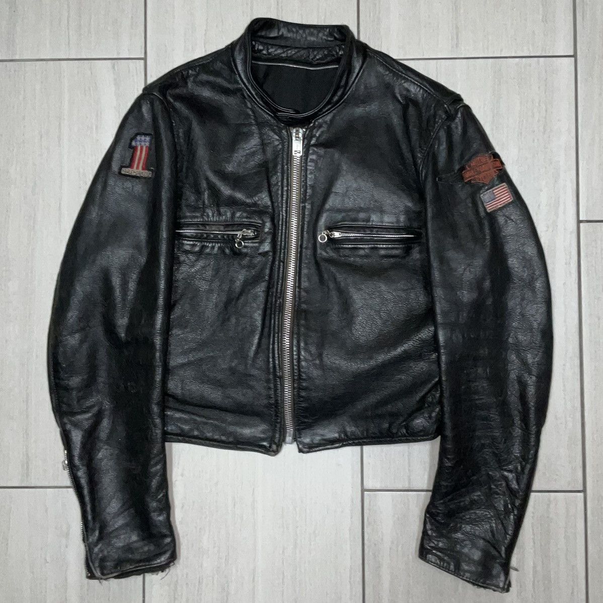 Harley Davidson Vintage Leather Harley Davidson Moto Jacket Size US XS / EU 42 / 0 - 1 Thumbnail