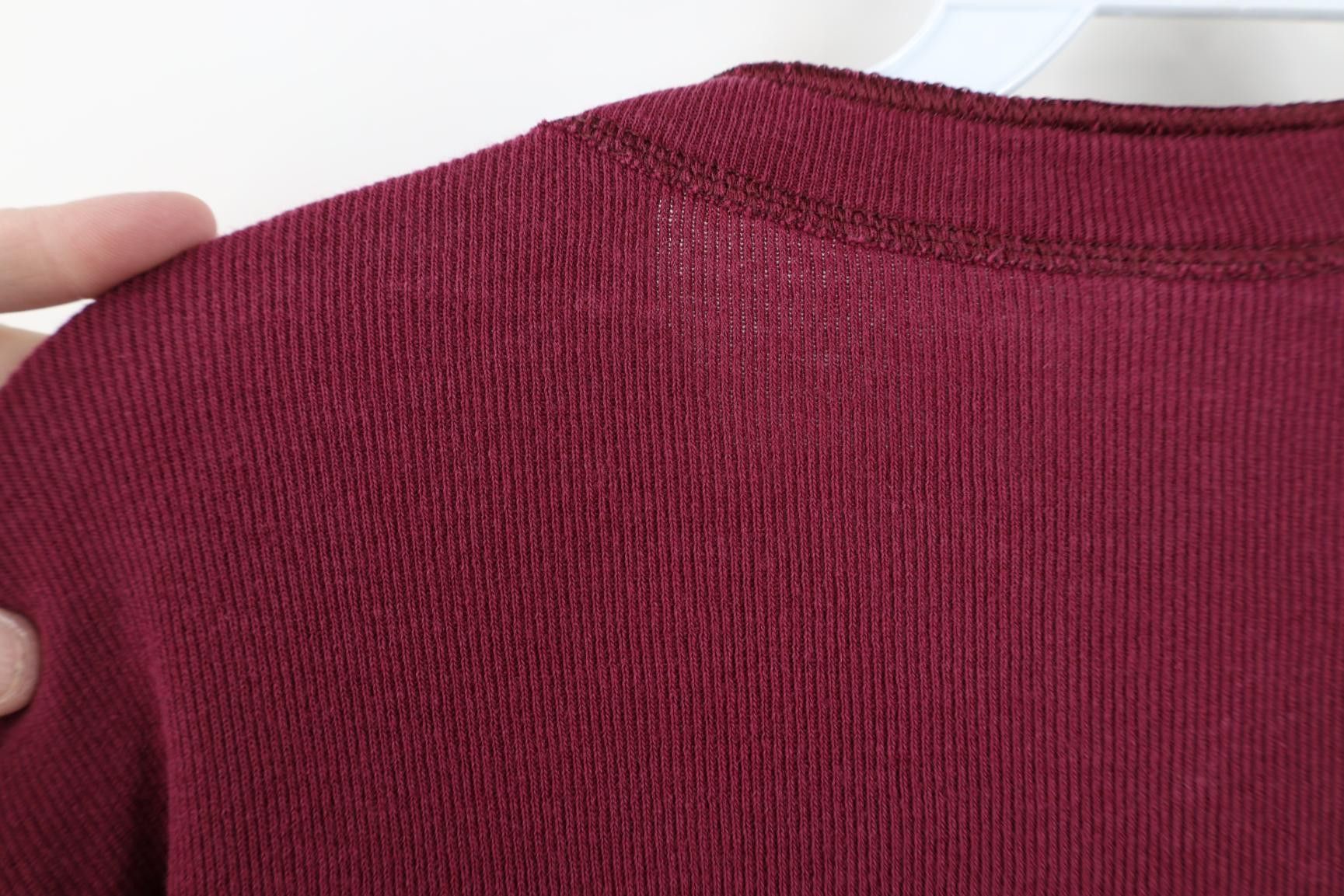 Vintage Vintage 90s Streetwear Ribbed Knit Henley T-Shirt Red Size US M / EU 48-50 / 2 - 9 Thumbnail