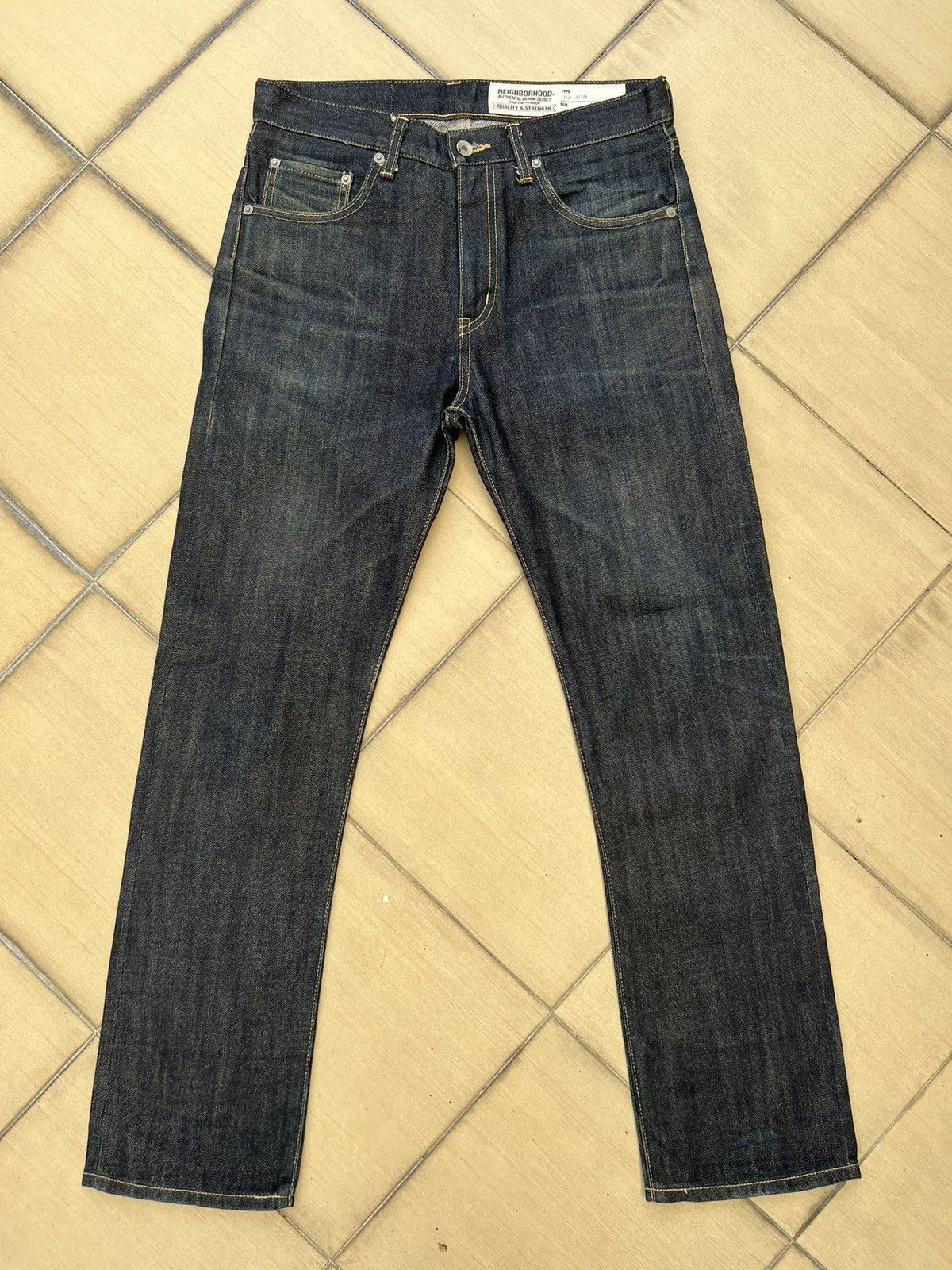 image of Neighborhood Japan Dp-Mid Blue Denim Selvedge Jeans, Men's (Size 31)