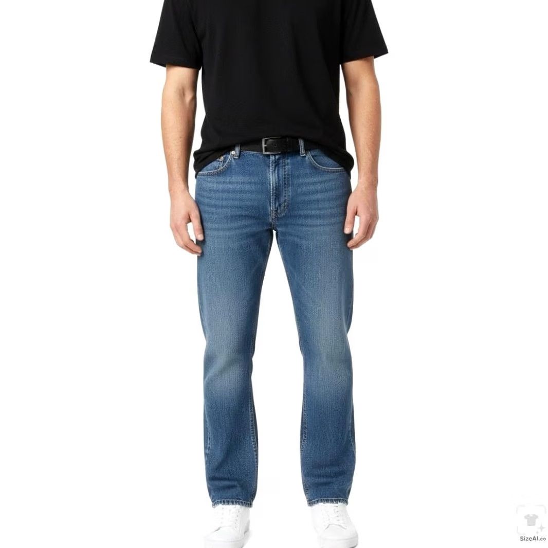 Levi's Levi's 505 Jeans Mens Regular Straight Blue Medium Wash Zip Fly 34x30 Denim Cotton Logo Pocket 5-Pocket Belt Loops Size US 34 / EU 50 - 4 Thumbnail