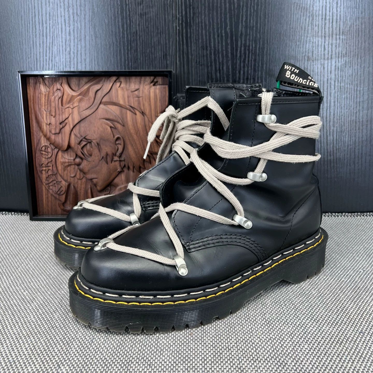 Dr. Martens × Rick Owens RO DR Martin Boots, Black, Size 40, Celebrity Style Size US 7 / EU 40 - 2 Thumbnail