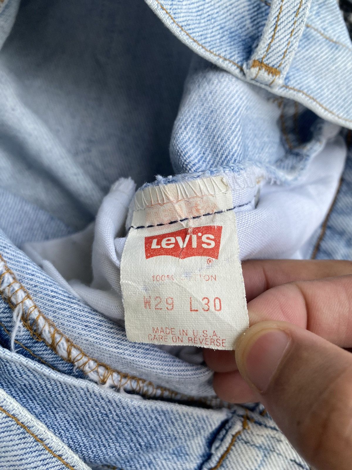 JNCO × Levi's × Vintage 🔥LEVIS 505 ORANGE TAB DISTRESSED DENIM JEANS Size US 28 / EU 44 - 6 Thumbnail