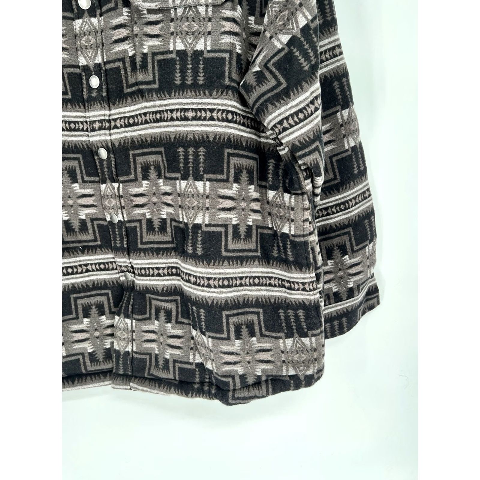 Pendleton VINTAGE Pendleton Shirt/Jacket Mens 2XL Harding Charcoal Sherpa Lined Cotton Snap Button Winter Fall Spring Casual Workwear Travel Party/Cocktail Mens Size US XXL / EU 58 / 5 - 4 Thumbnail