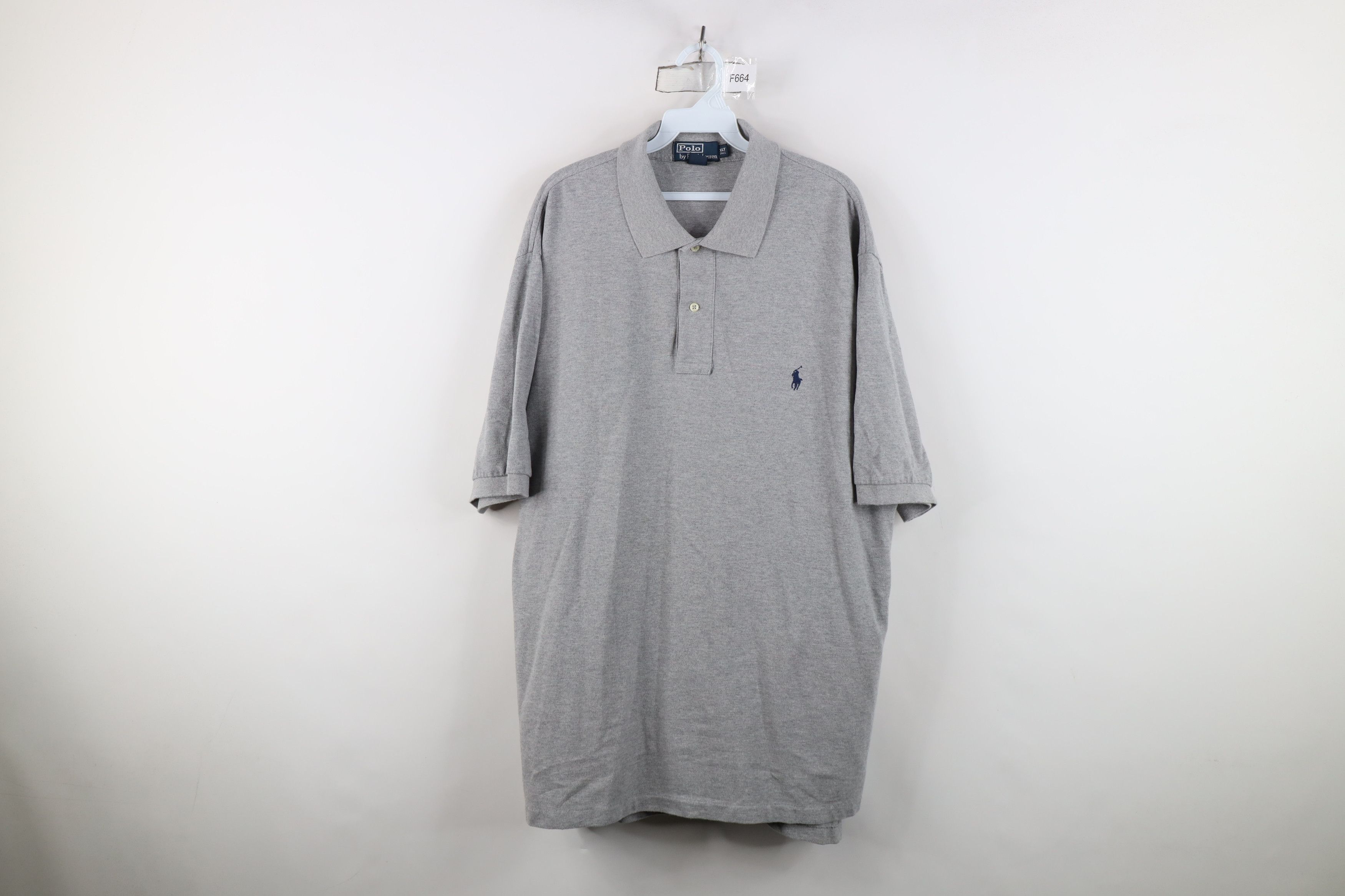 Ralph Lauren Vintage 90s Ralph Lauren Knit Collared Golf Polo Shirt Gray Size US XL / EU 56 / 4 - 1 Thumbnail