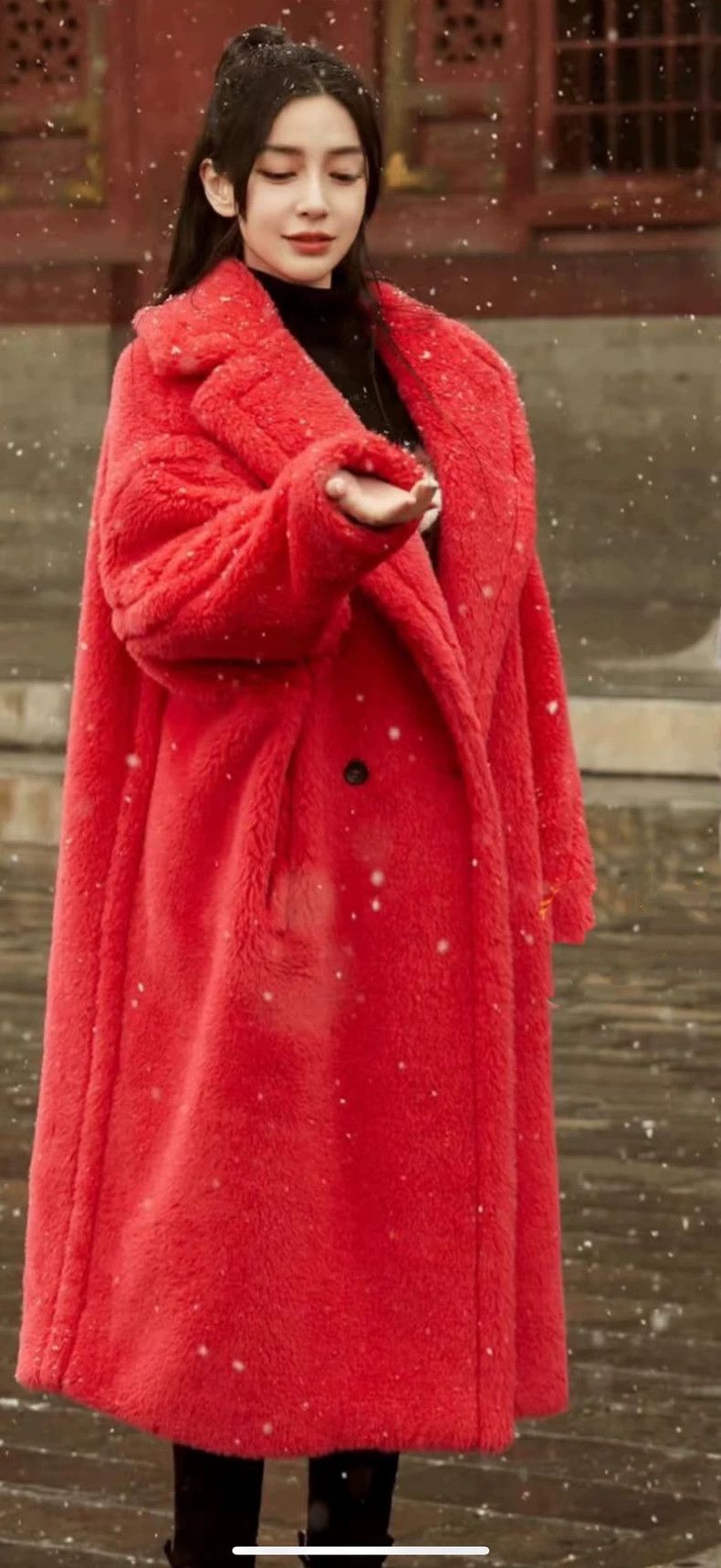 Max Mara Red Coat Fluffy Max Mara Red Wool Coat Outlet