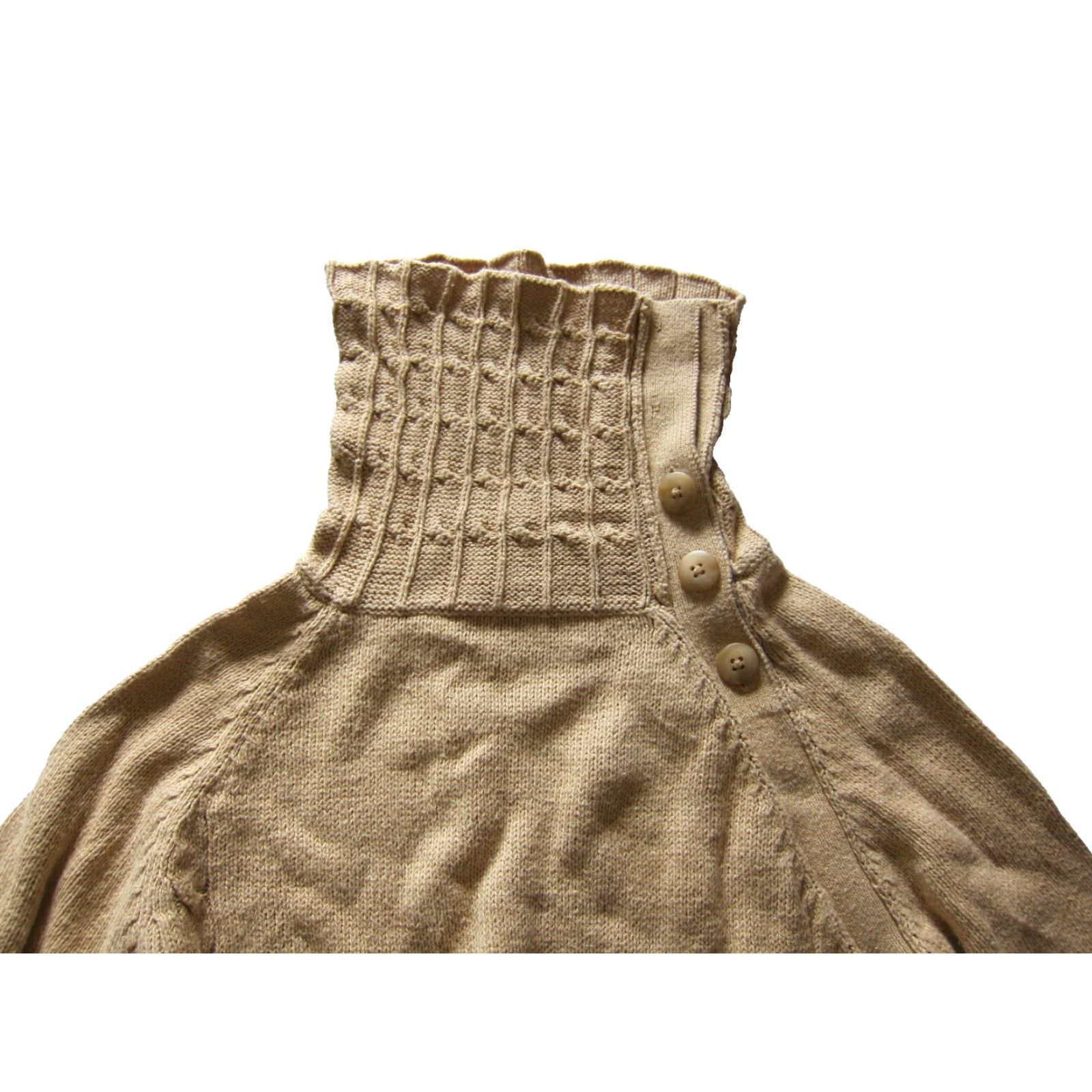Vintage Woolrich Sweater Women Small Camel Turtle Neck Cable Knit Long Sleeve Pullover Size S / US 4 / IT 40 - 3 Thumbnail