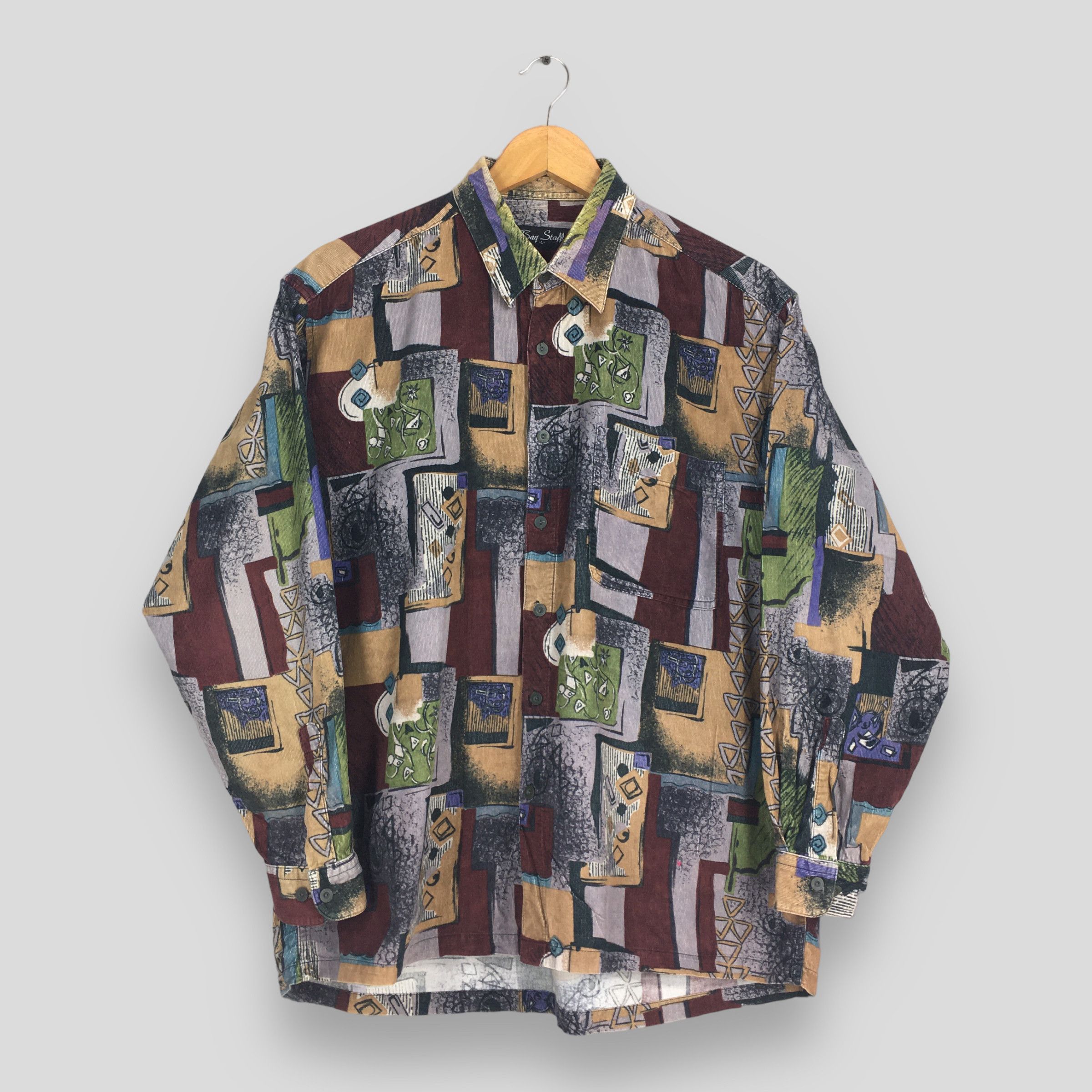 Designer × Vintage Abstract Pop Art Retro Geometrical Tribal Shirt Large Size US L / EU 52-54 / 3 - 1 Thumbnail