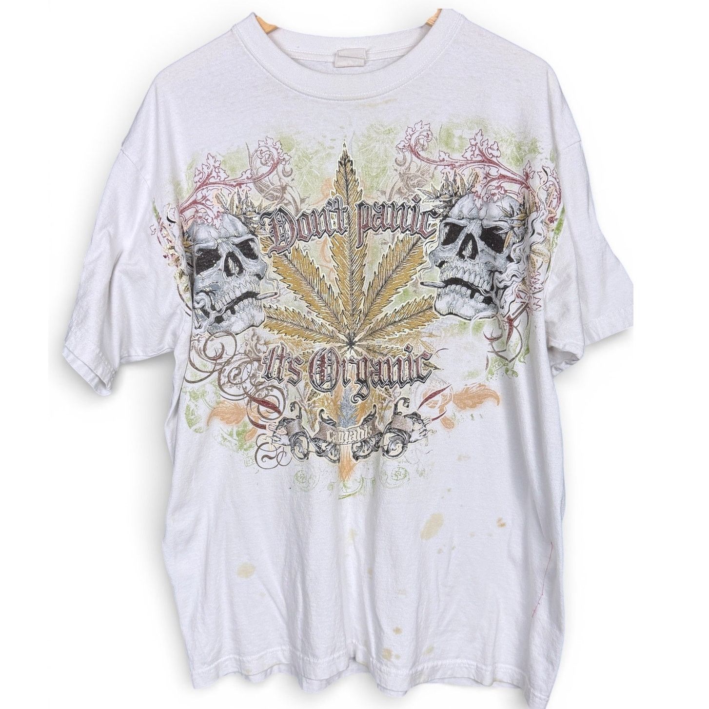 Gildan Vintage Y2K Don't Panic It's Organic Cannabis T Shirt XL Size US XL / EU 56 / 4 - 1 Thumbnail