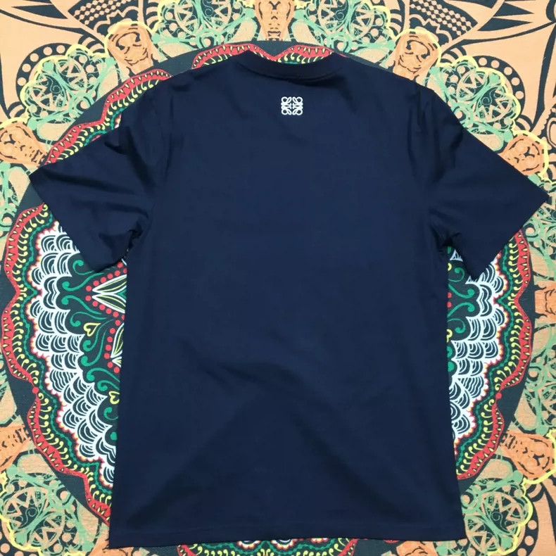 Loewe LOEWE Black fabric pattern embroidered T-shirt Size S / US 4 / IT 40 - 2 Thumbnail
