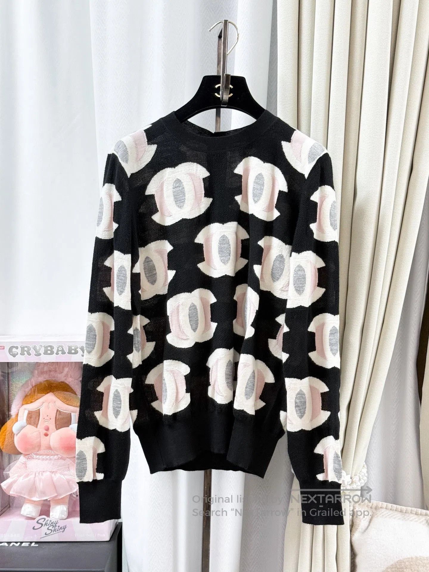 Chanel Chanel Black Double C Logo Knit Top. Size S / US 4 / IT 40 - 1 Thumbnail