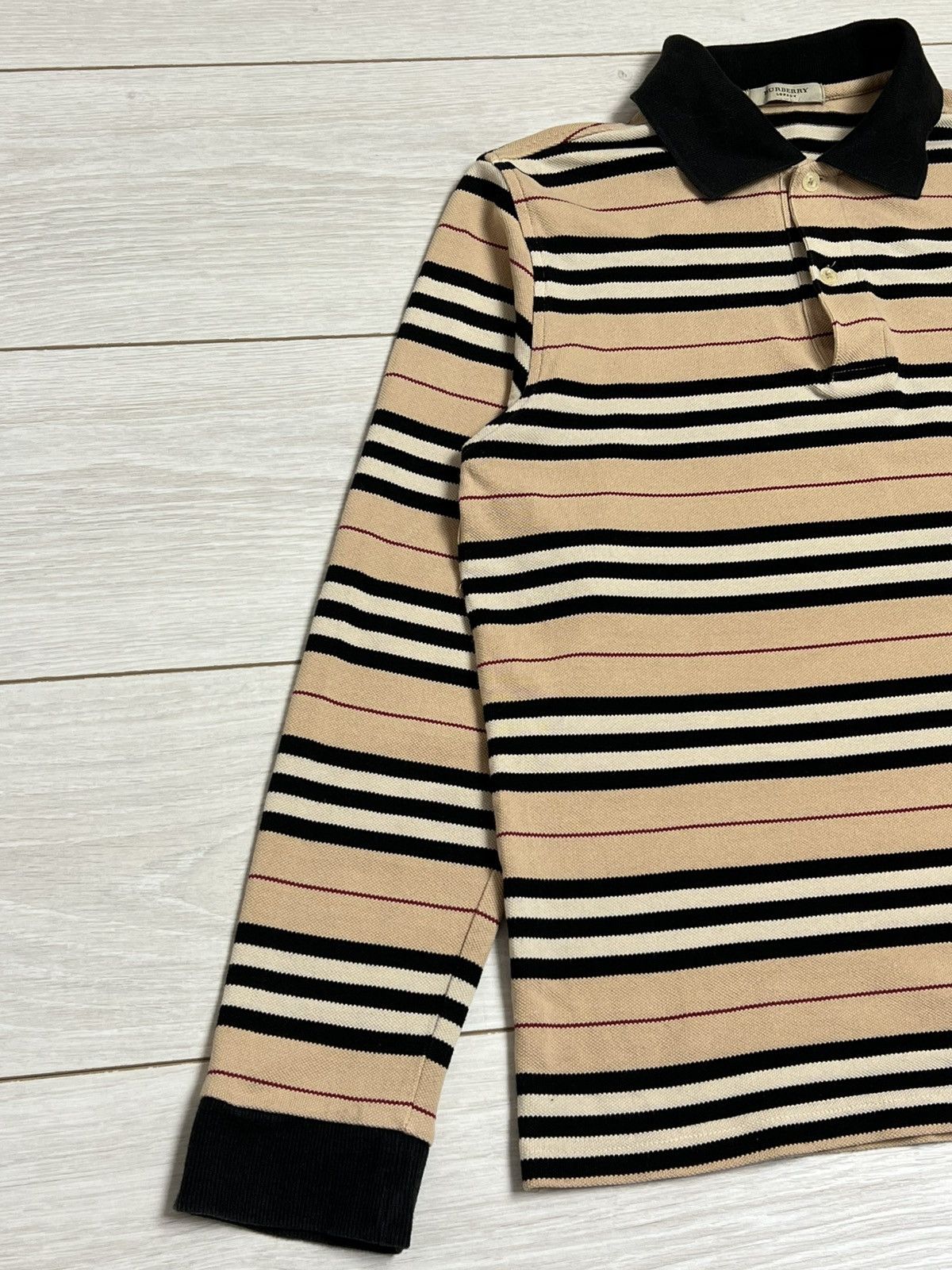 Burberry VINTAGE Burberry London Archival Striped LS Polo Red Knight Size US S / EU 44-46 / 1 - 2 Thumbnail