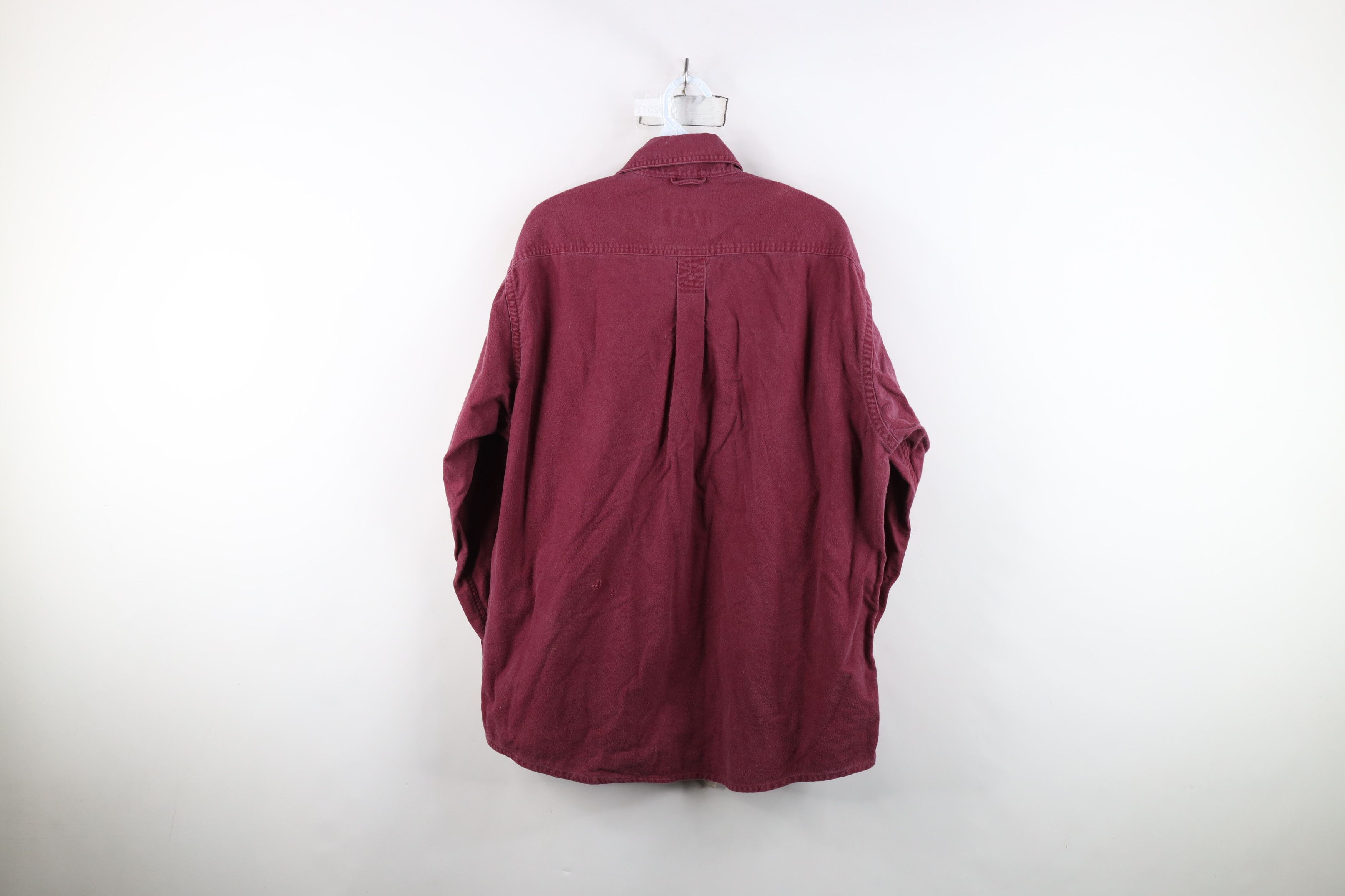 Timberland Vintage 90s Timberland Chamois Cloth Button Shirt Red Size US M / EU 48-50 / 2 - 13 Thumbnail