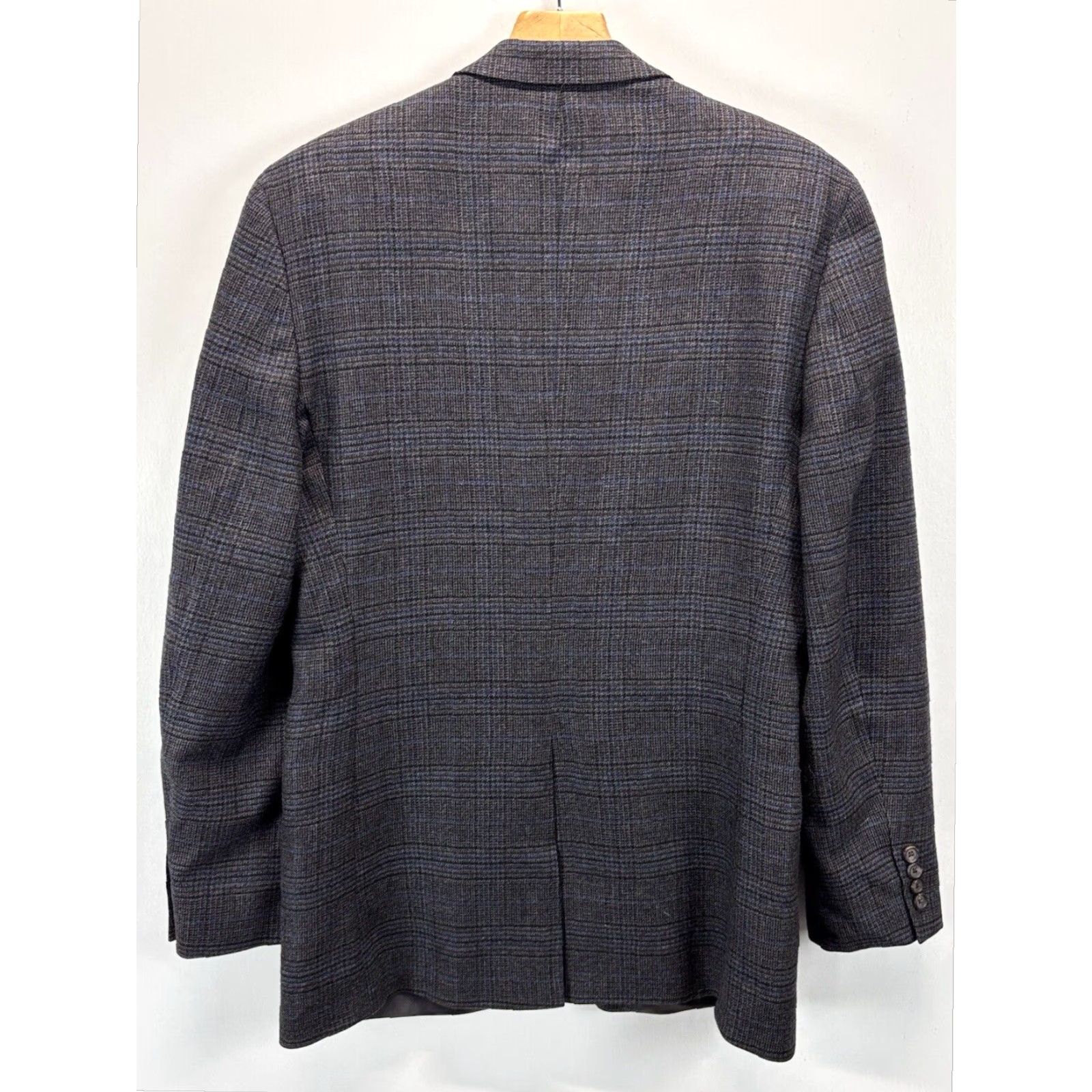 Ralph Lauren Lauren Ralph Lauren Mens Blazer Jacket 42L Grey Blue Glen Plaid Wool Business Fall Winter Size 42L - 3 Thumbnail