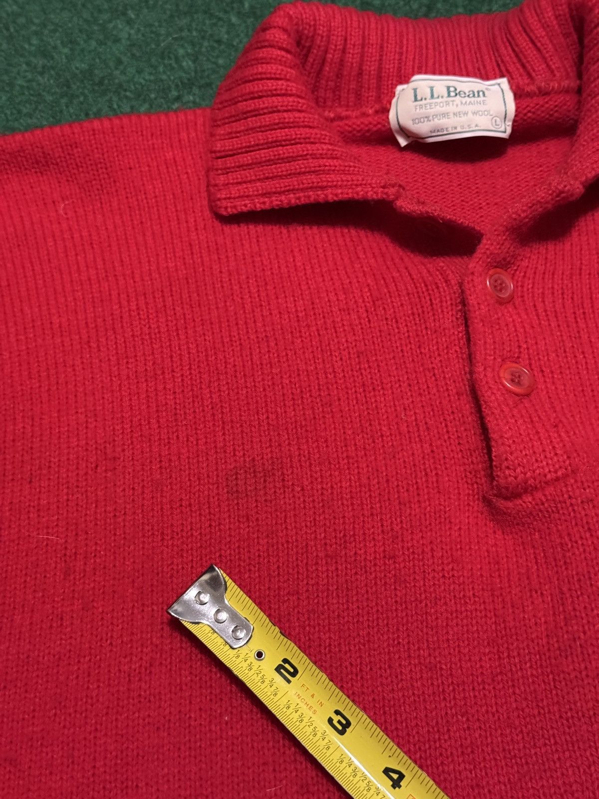 L.L. Bean LL Bean True Vintage Red Wool Pullover Polo 22x25 Sweater Size US L / EU 52-54 / 3 - 9 Thumbnail