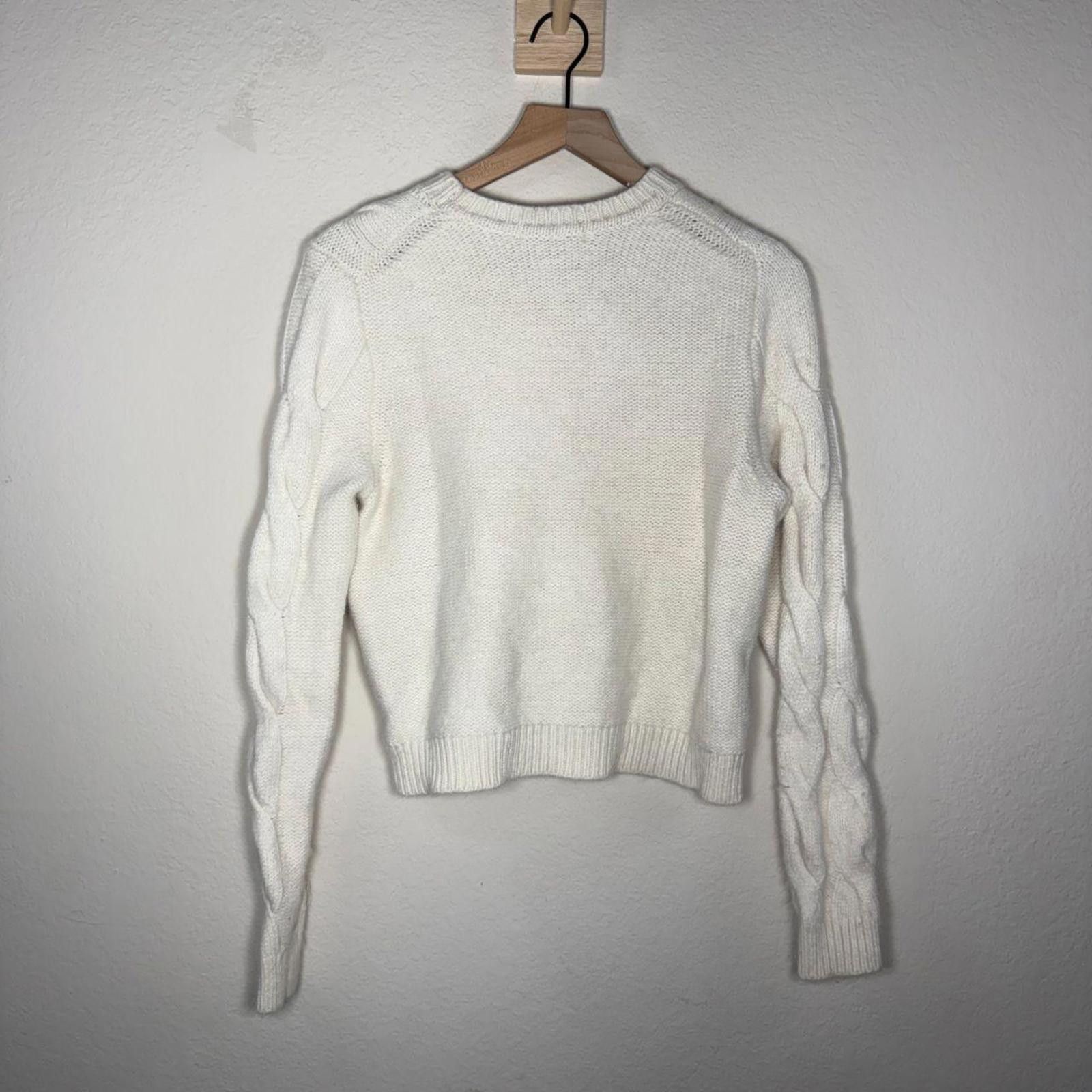 Boden Boden Sweater Women's 10 Cream Knit Wool Blend Size L / US 10 / IT 46 - 5 Thumbnail
