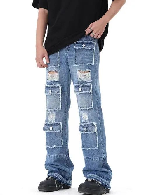 VIBE Street hip-hop three-dimensional multi-pocket design jeans Size US 30 / EU 46 - 5 Thumbnail