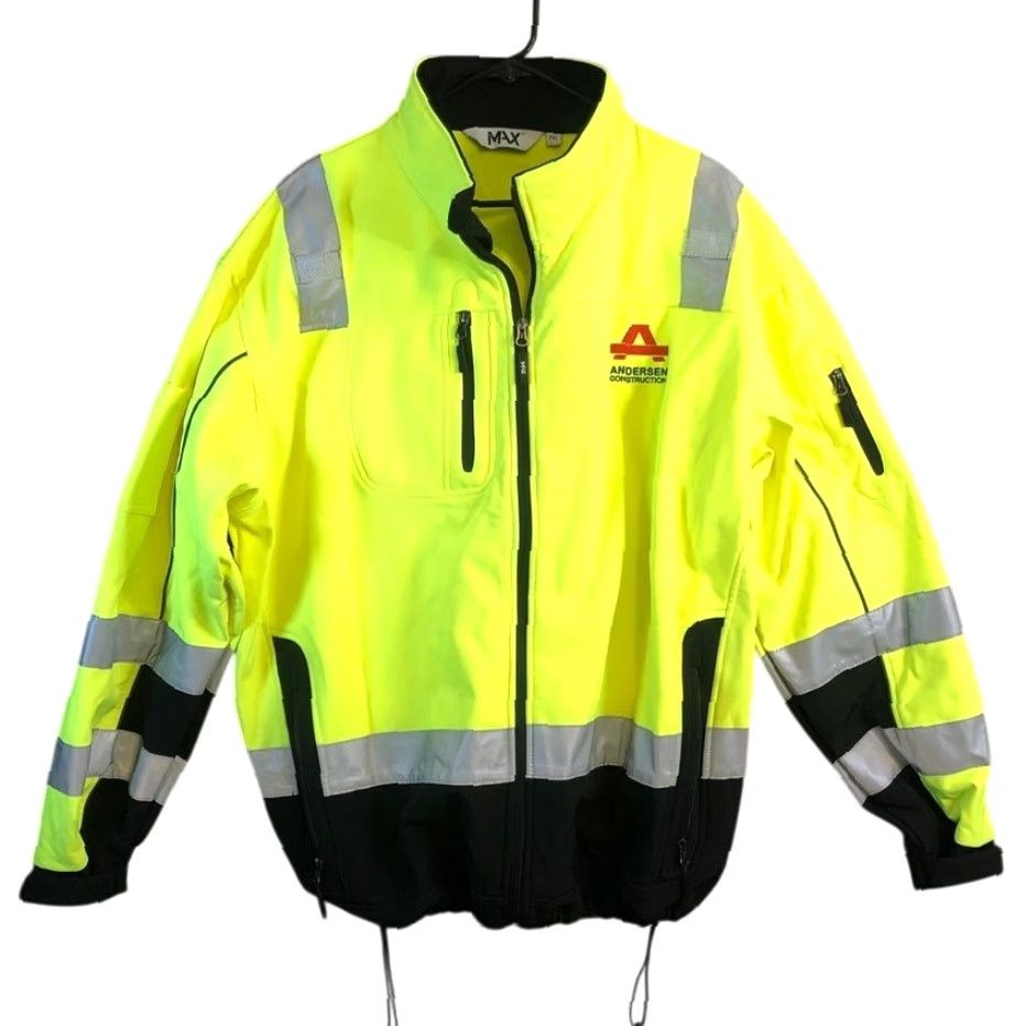 Vintage Max Mens Jacket Yellow Black Andersen Construction Workwear PPE 2XL Bomber Zip Polyester Full Zip Big & Tall Mens Jacket Size US XXL / EU 58 / 5 - 2 Thumbnail