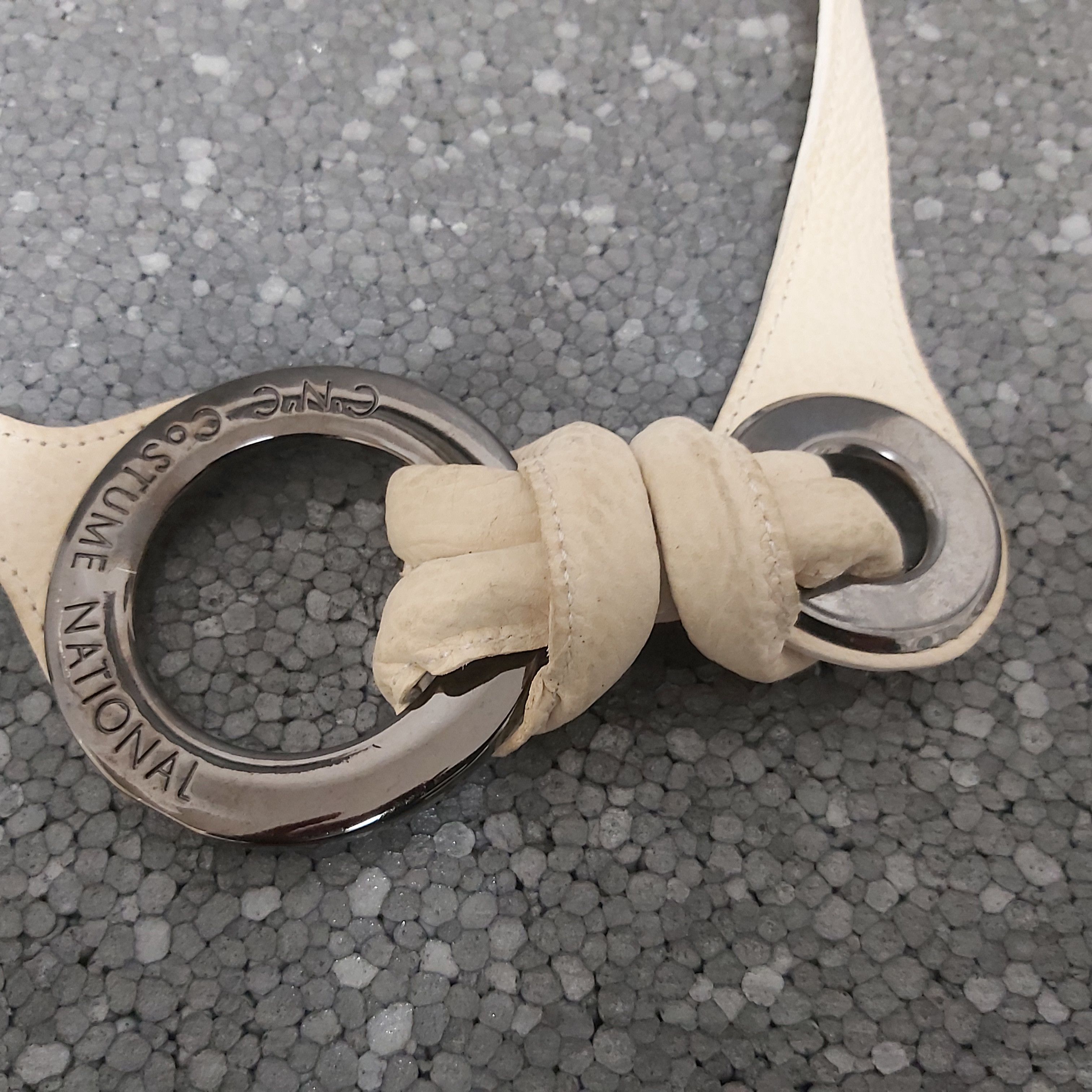 Costume National Costume National belt large metal rings cream leather belt Size ONE SIZE - 3 Thumbnail