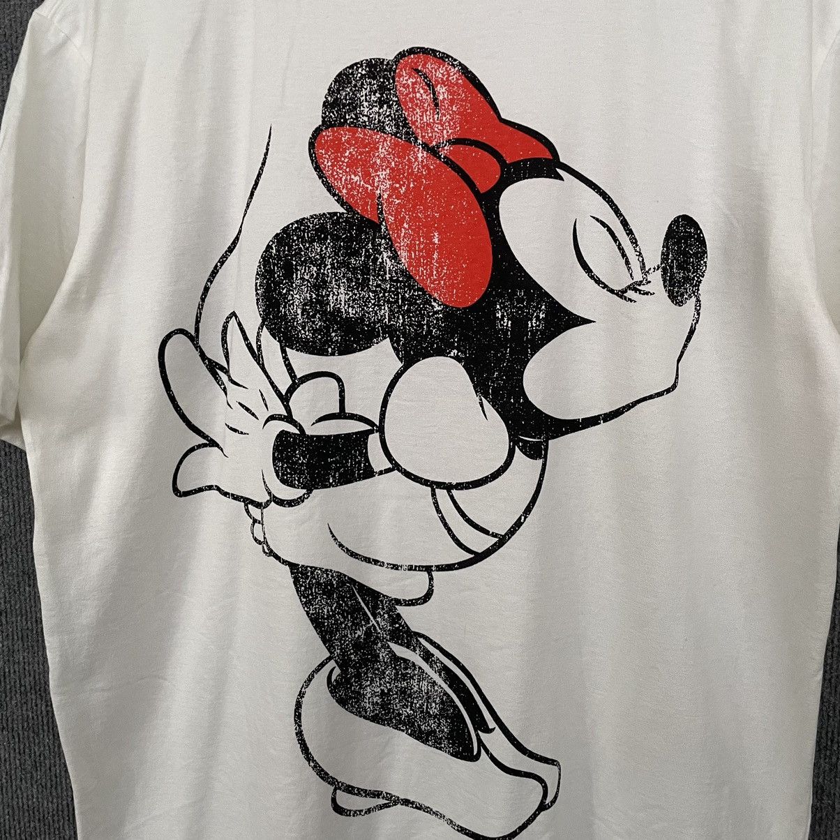 Disney × Mickey Mouse Vintage Y2K Mickey & Minnie Kissing Mirror Print T Shirt Size US L / EU 52-54 / 3 - 5 Thumbnail