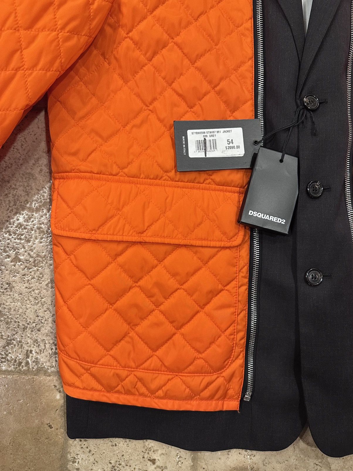 Dsquared2 Orange Quilted Jacket / Vest Calen’s Penitentiary