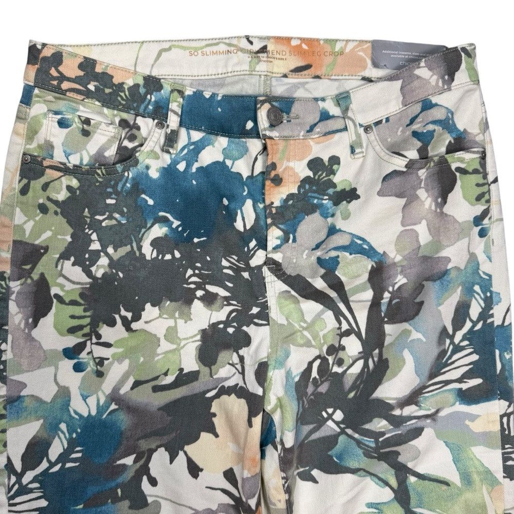Chicos Chico's So Slimming Floral Girlfriend Crops Pants Size 2 US Size 36" / US 14 / IT 50 - 3 Thumbnail