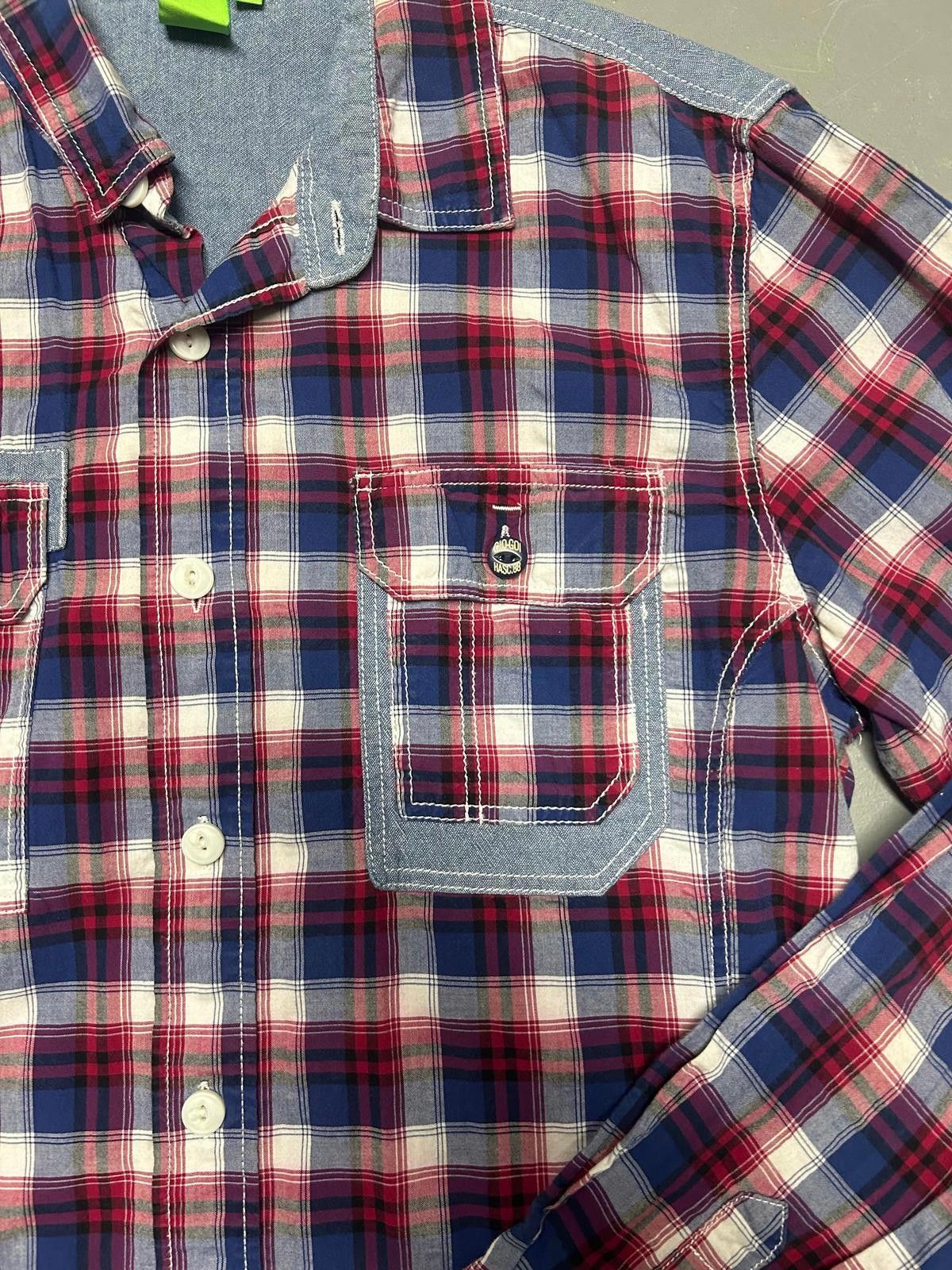Designer Stylish Plaid Shirt with Denim Detail Size US M / EU 48-50 / 2 - 3 Thumbnail