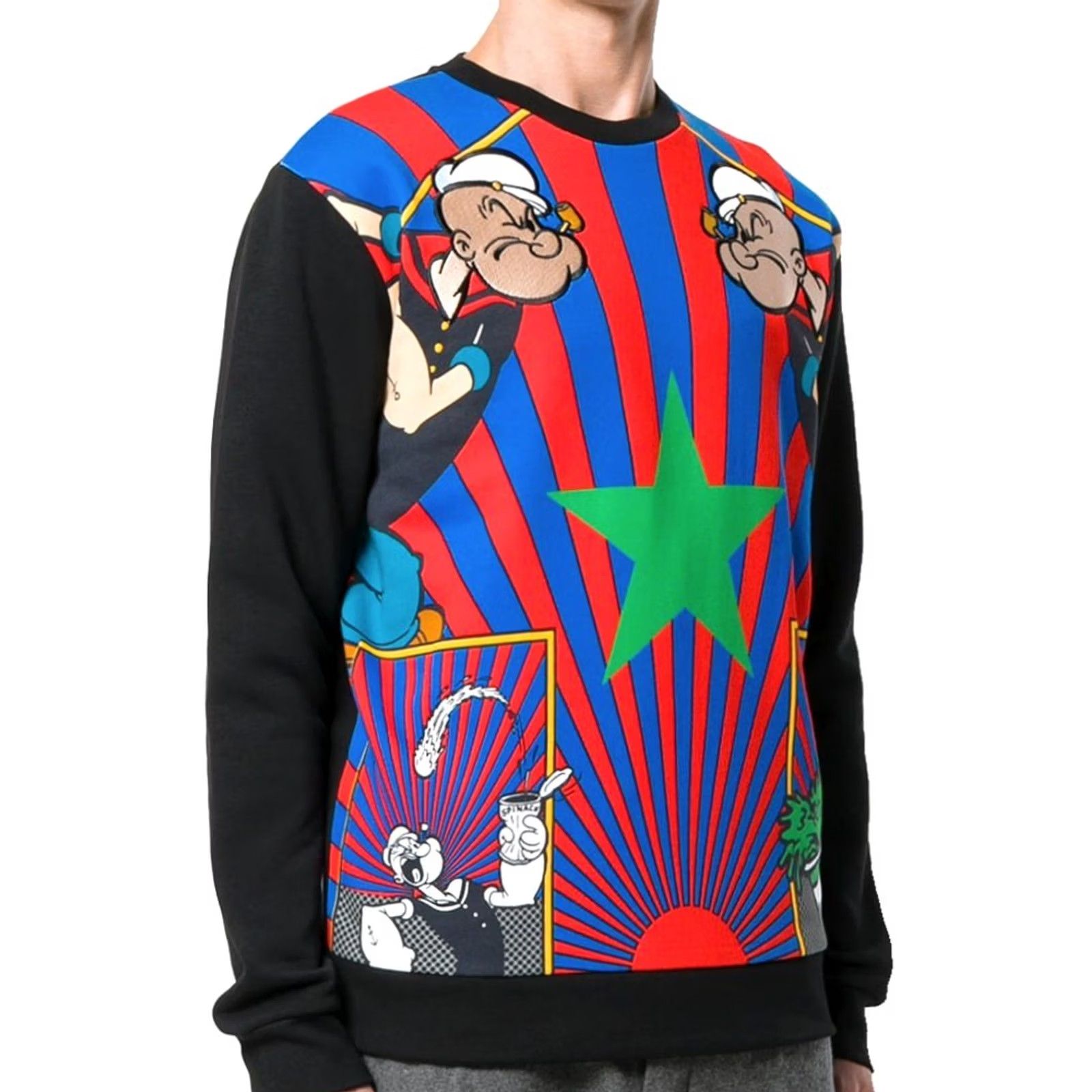 Vintage Iceberg Popeye Sweatshirt Pullover Vintage Style Crew Chek Stripe Art Print Size US XL / EU 56 / 4 - 2 Thumbnail
