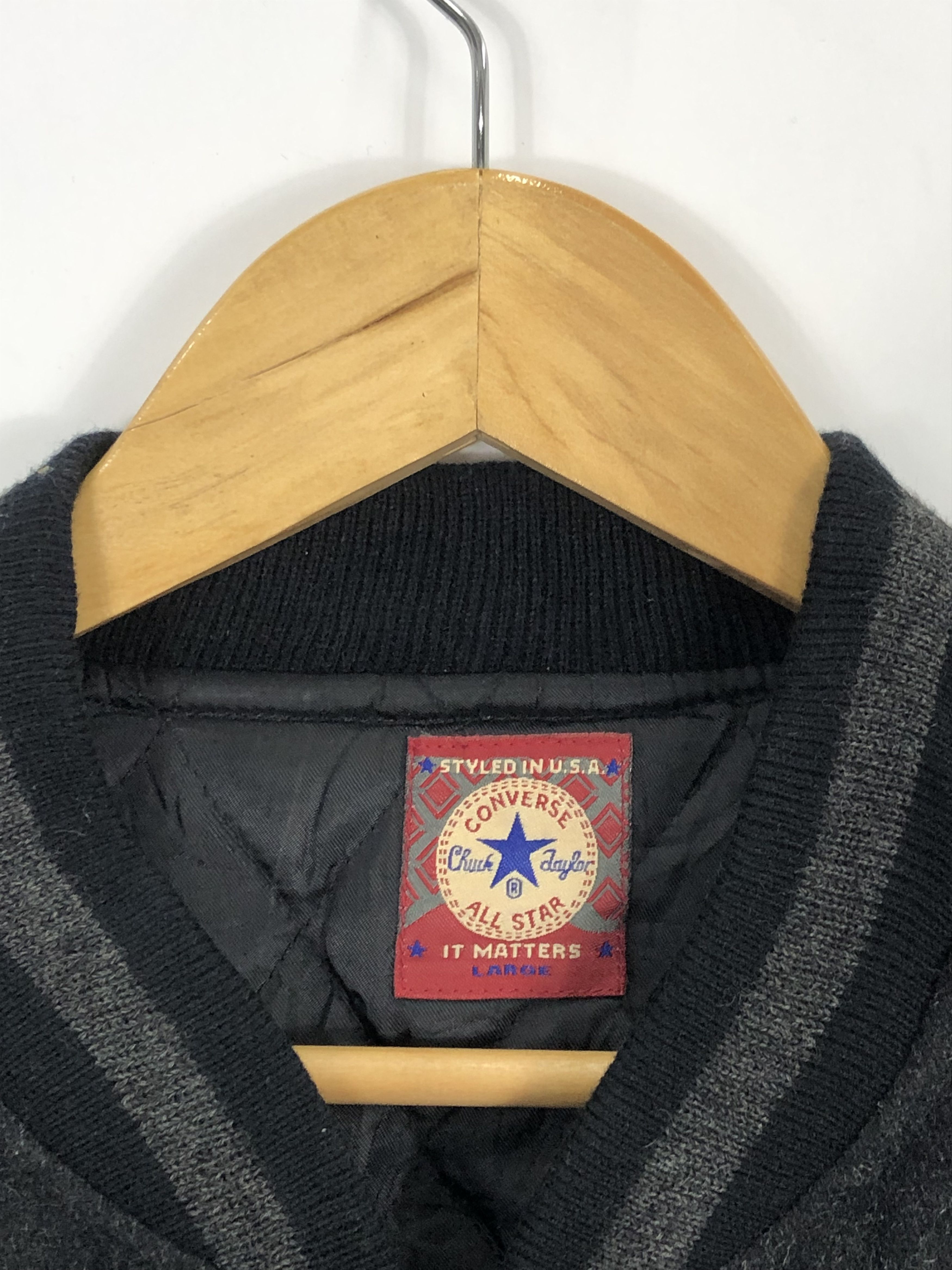 Converse Vintage 90s Converse Capital Logo Wool Varsity Jacket VV0069 Size US L / EU 52-54 / 3 - 5 Thumbnail