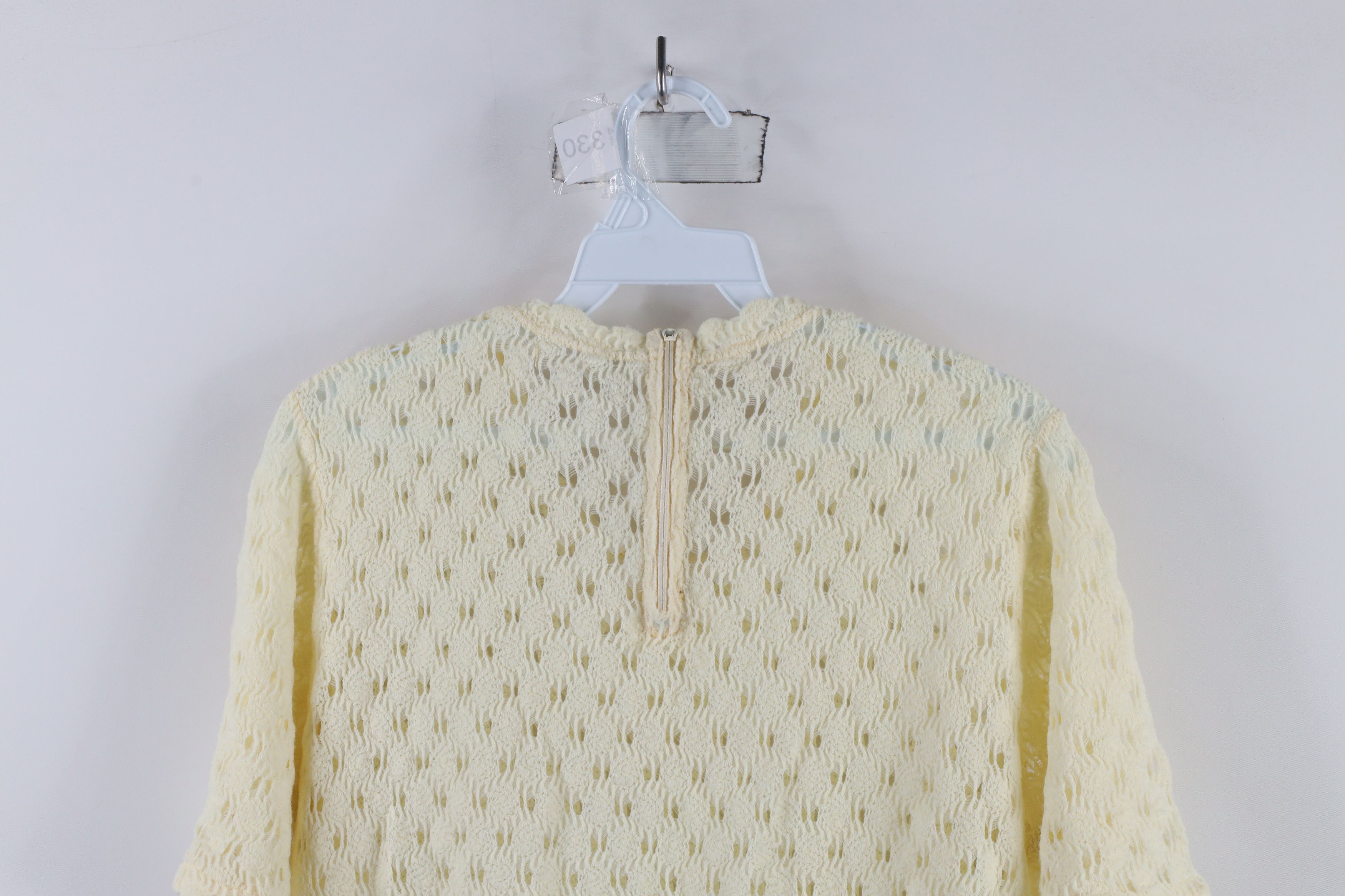Vintage Vintage 50s 60s Streetwear Crochet Short Sleeve Sweater USA Size M / US 6-8 / IT 42-44 - 8 Thumbnail