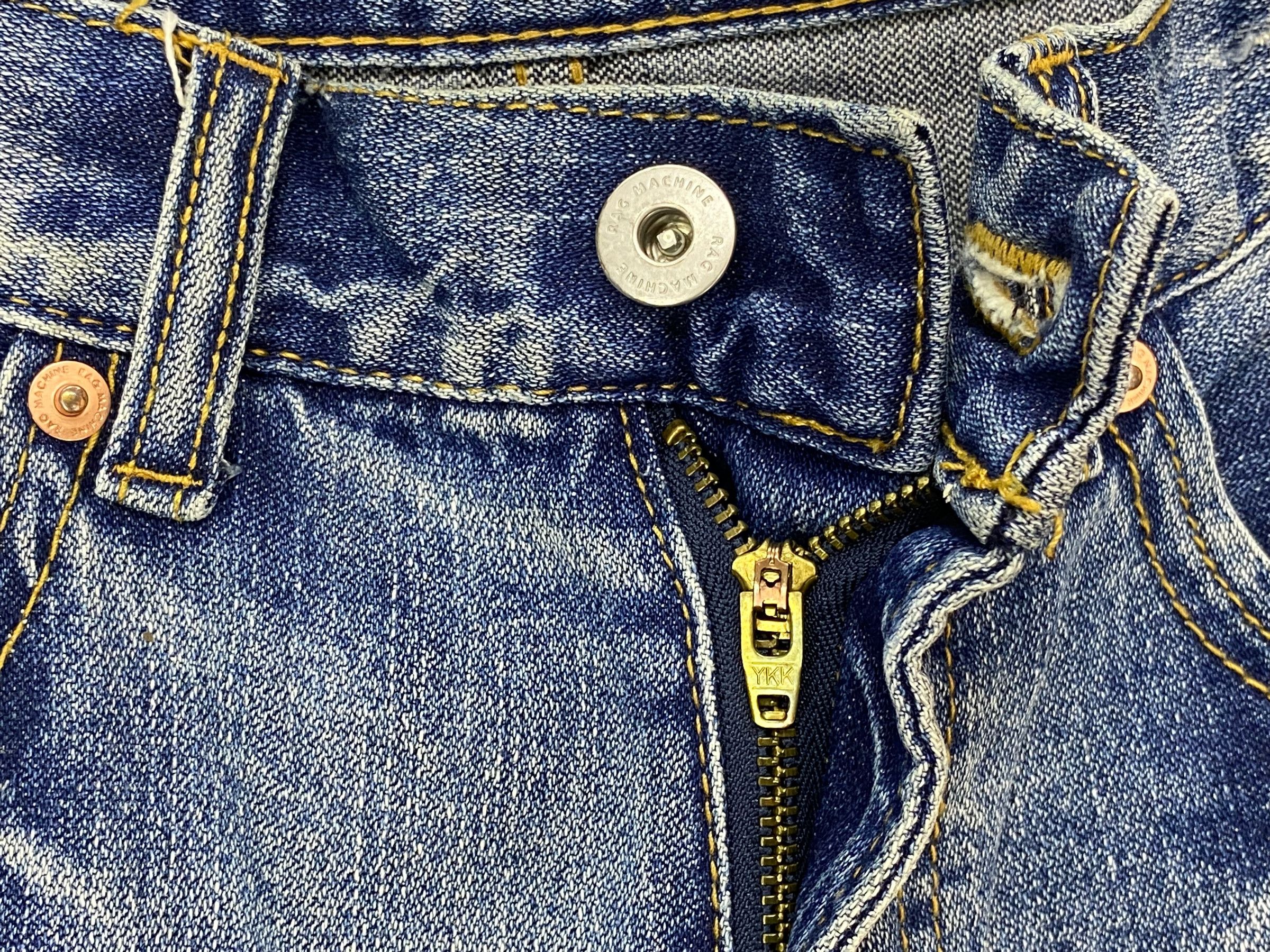 Japanese Brand Rag Machine Baggy Jeans Hip Hop Jeans Size US 34 / EU 50 - 12 Thumbnail