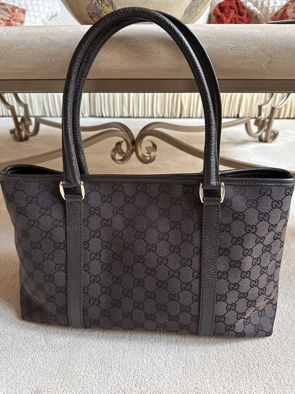 Gucci Gucci Brown GG Monogram Tote Bag Size ONE SIZE - 1 Thumbnail