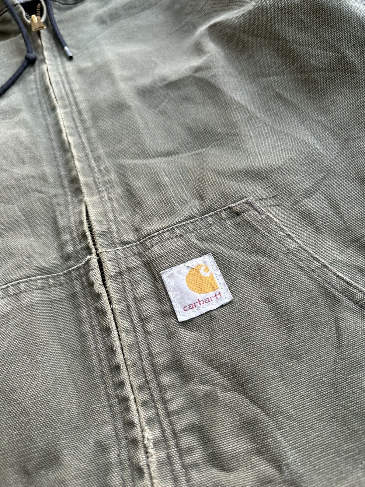 Carhartt Crazy Vintage Carhartt Hoodie Jacket Faded Green Distressed Size US L / EU 52-54 / 3 - 5 Thumbnail