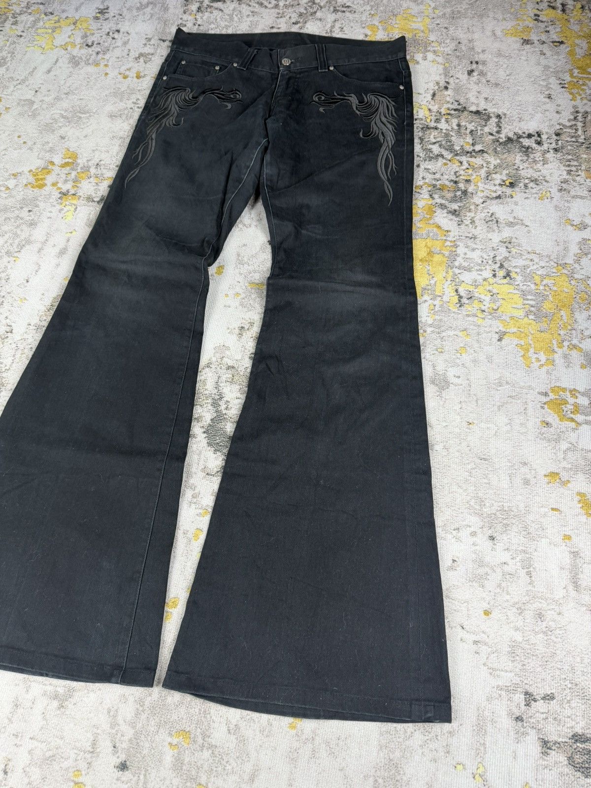 Tornado Mart Rare Tornado Mart Embroider Super Flared Pants Size US 31 - 3 Thumbnail