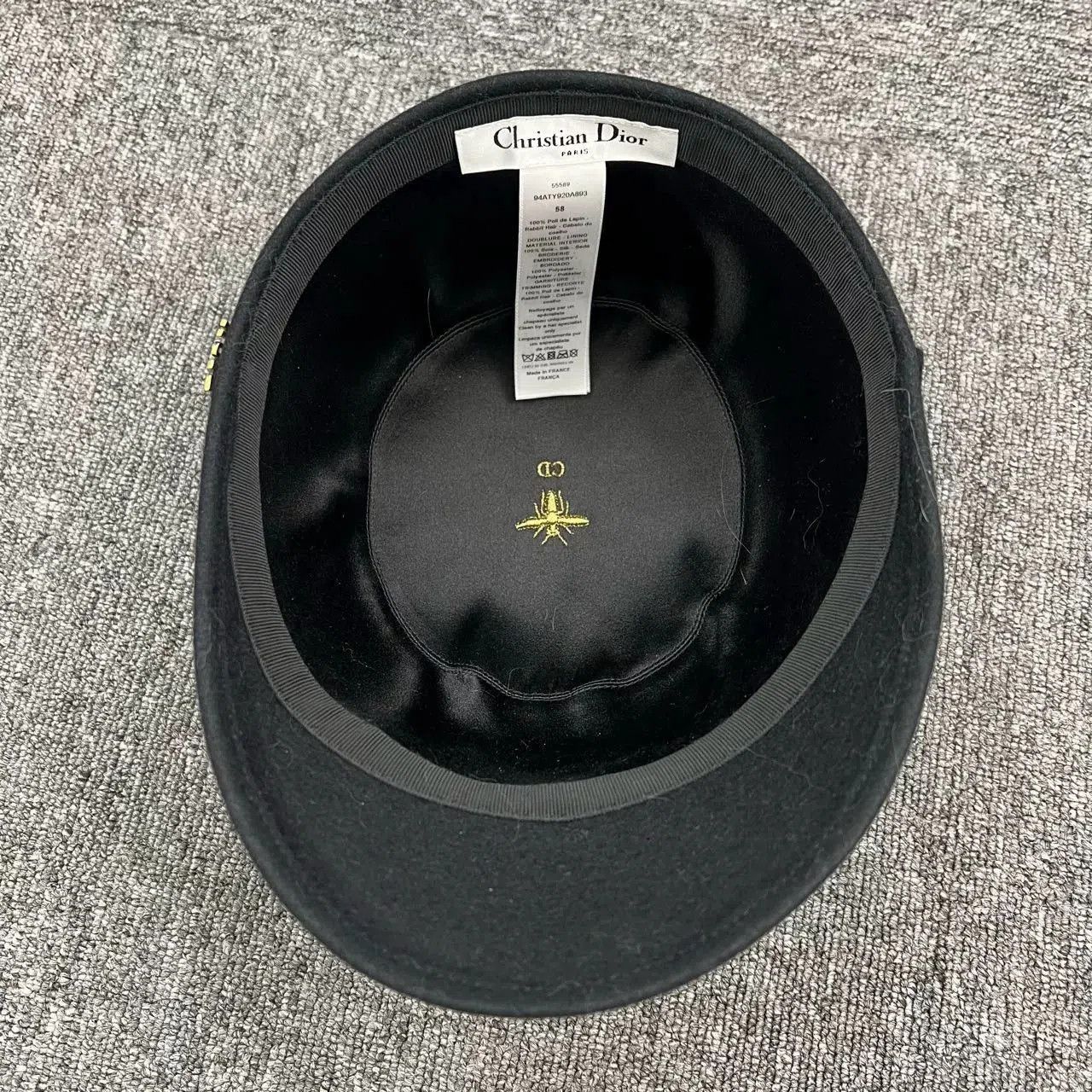 Dior Dior Black Logo Felt Equestrian Hat. Size ONE SIZE - 4 Thumbnail